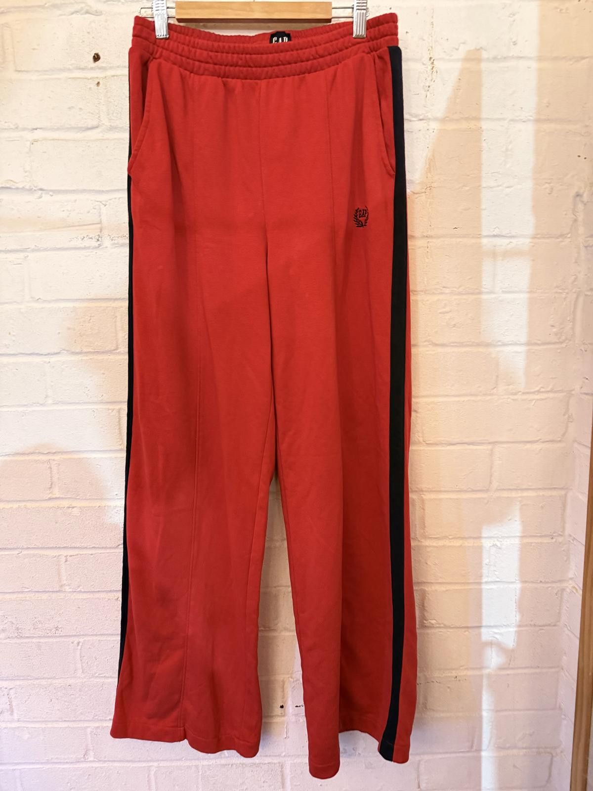 Gap GAP Men's Red Track Pants with Black Side Stripe Size US 32 / EU 48 - 2 Thumbnail