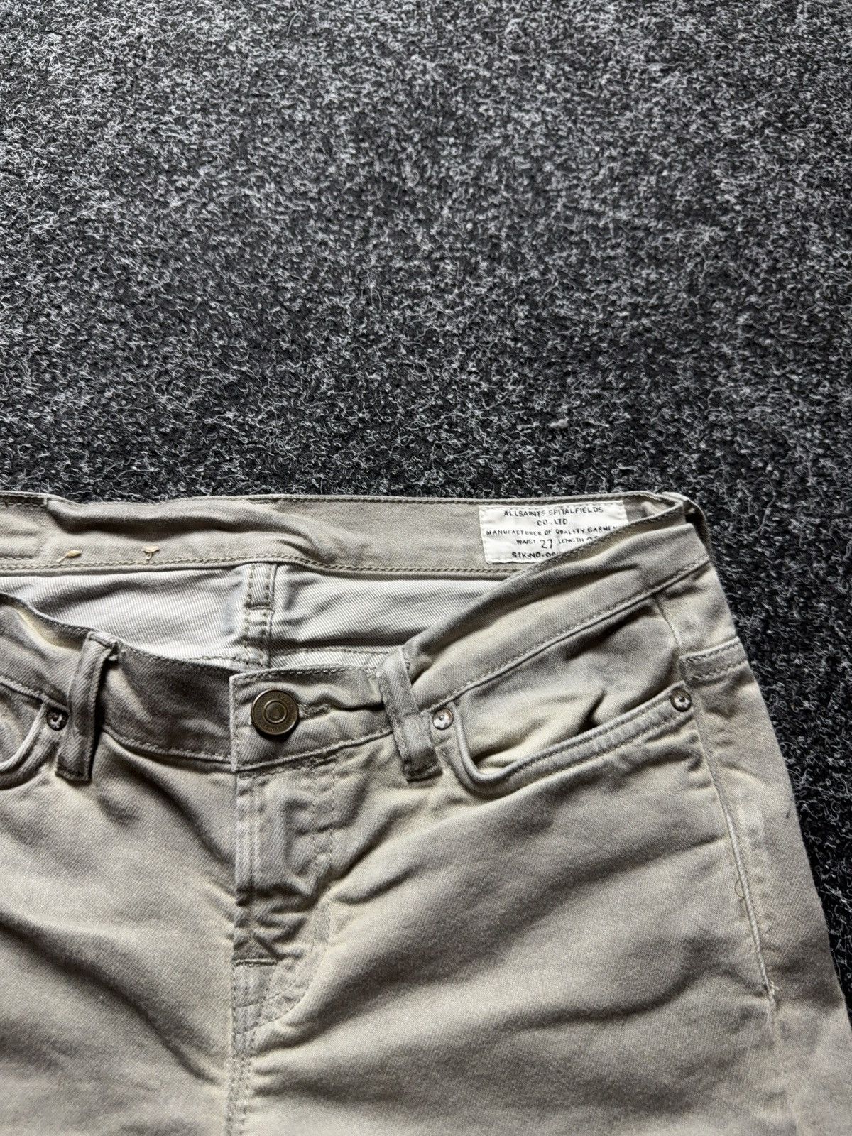Allsaints AllSaints Grey Slim Jeans Rick style Minimal Stretch Denim Size 27" / US 4 / IT 40 - 7 Thumbnail