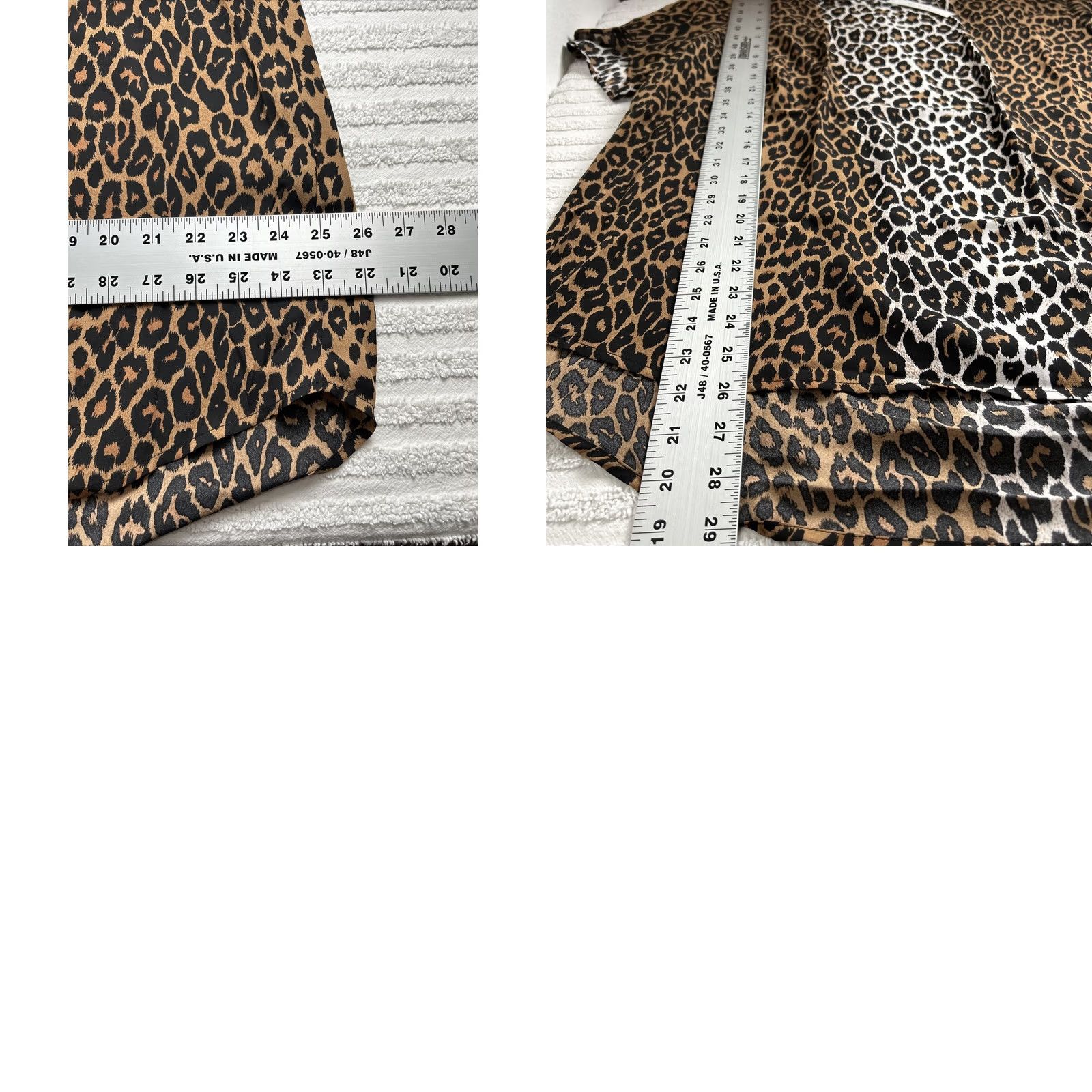 Vintage PREMISE Leopard Print Boat Neck Chiffon Tunic Top 1X Women's Short Sleeve New Size XL / US 12-14 / IT 48-50 - 8 Thumbnail