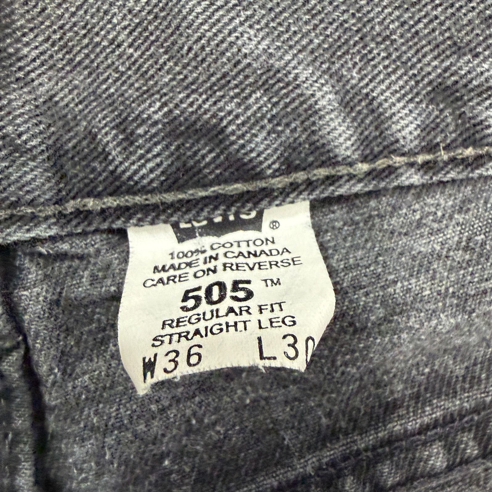 Levi's Vintage Levis 505 Jeans Men's 36x30 Black Regular Straight Size US 36 / EU 52 - 5 Thumbnail