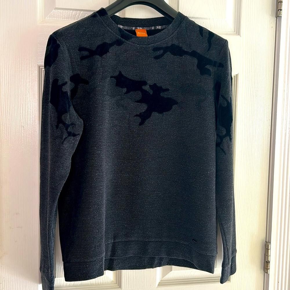 Hugo Boss BOSS Pullover Crew Sweat -Med -Grey -Flocked Camo Size US M / EU 48-50 / 2 - 2 Thumbnail