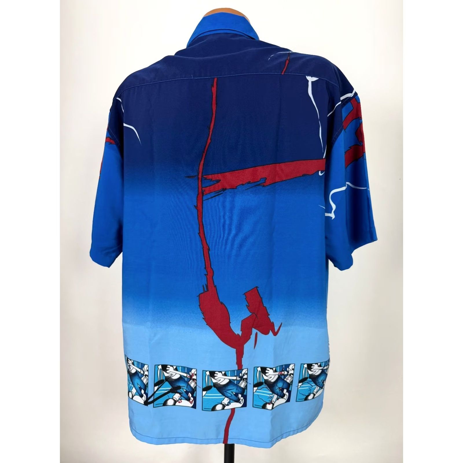 Vintage VINTAGE 90s Box Office Shirt Men Large Blue Polyester Microfiber Comic Panel Outdoors Size US L / EU 52-54 / 3 - 7 Thumbnail