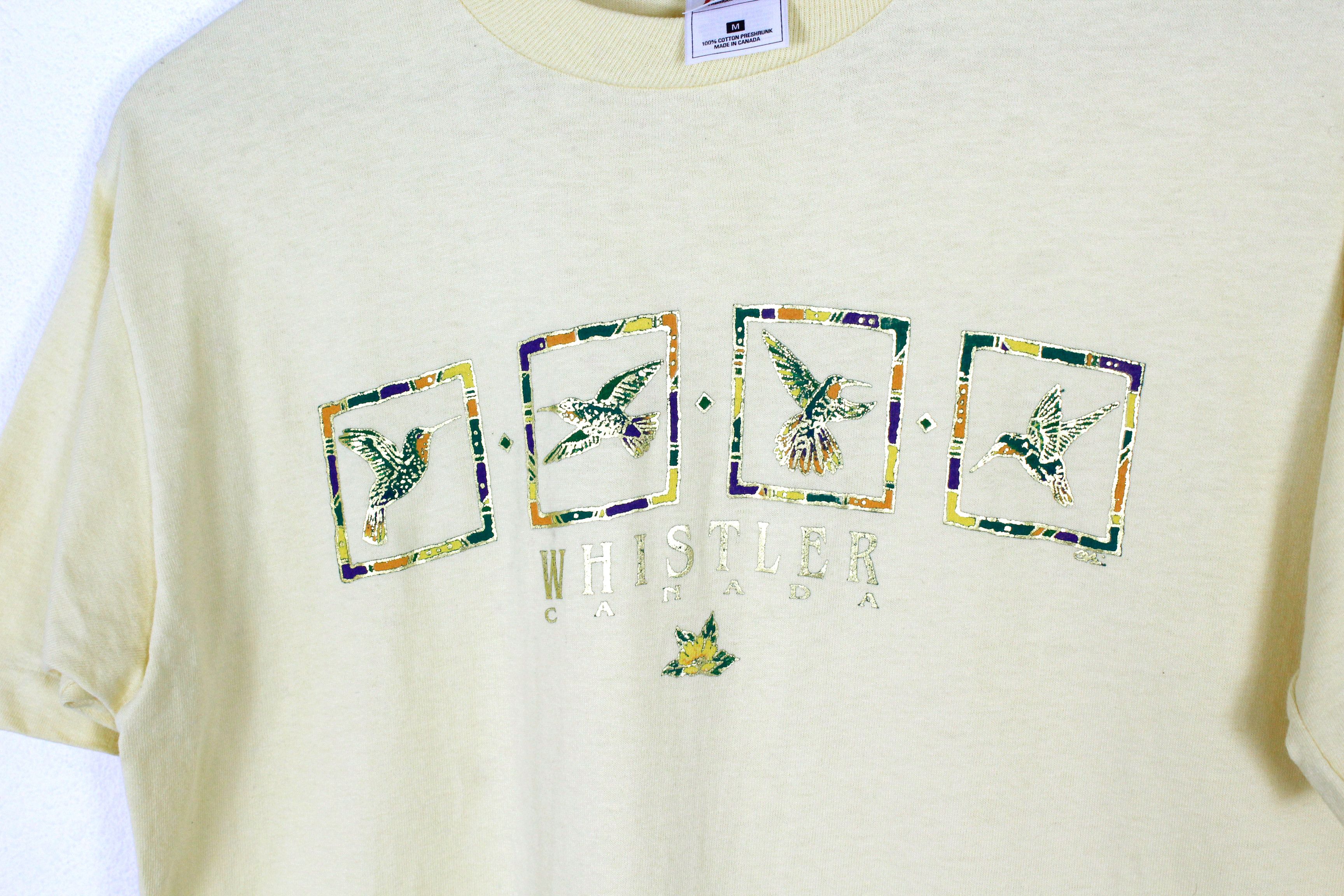 Vintage Vintage Whistler Canada Birds Graphic Logo Tee T-shirt 90s Size US M / EU 48-50 / 2 - 2 Thumbnail