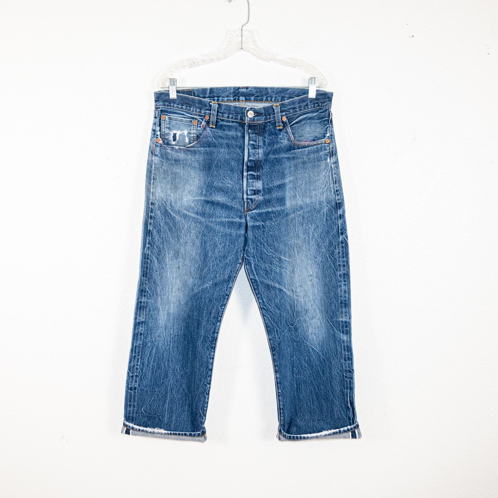 Levi's Vintage 90s Levi's 501XX 555 Valencia Selvedge Jeans Size US 34 / EU 50 - 1 Thumbnail