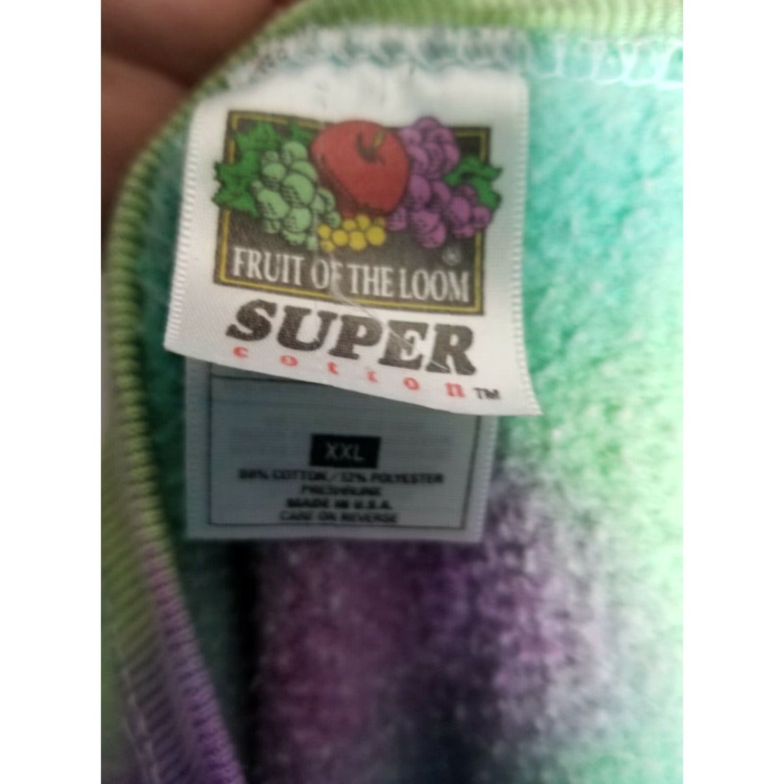 Fruit Of The Loom VINTAGE Fruit of the Loom Sweatshirt Crewneck Nansemond Parkway 90s Tie Dye Purple 2XL Mens Size US XXL / EU 58 / 5 - 3 Thumbnail