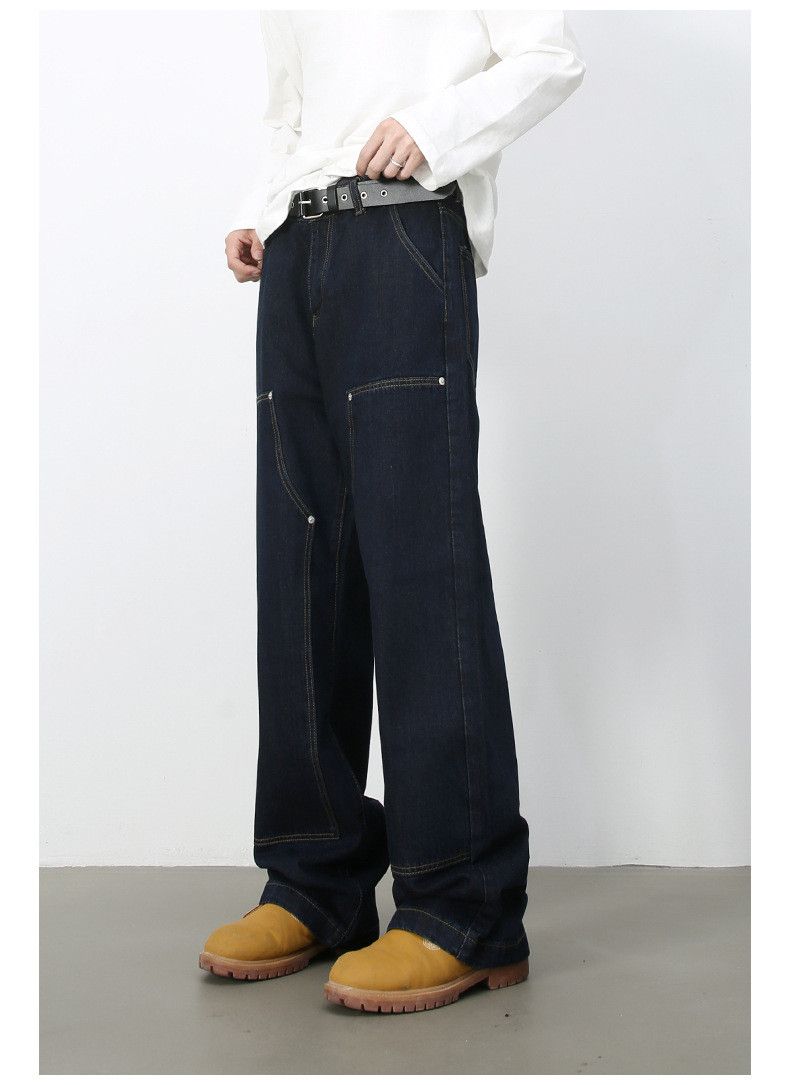 Japanese Brand Vintage dark blue men's American street loose cargo jeans Size US 34 / EU 50 - 4 Thumbnail