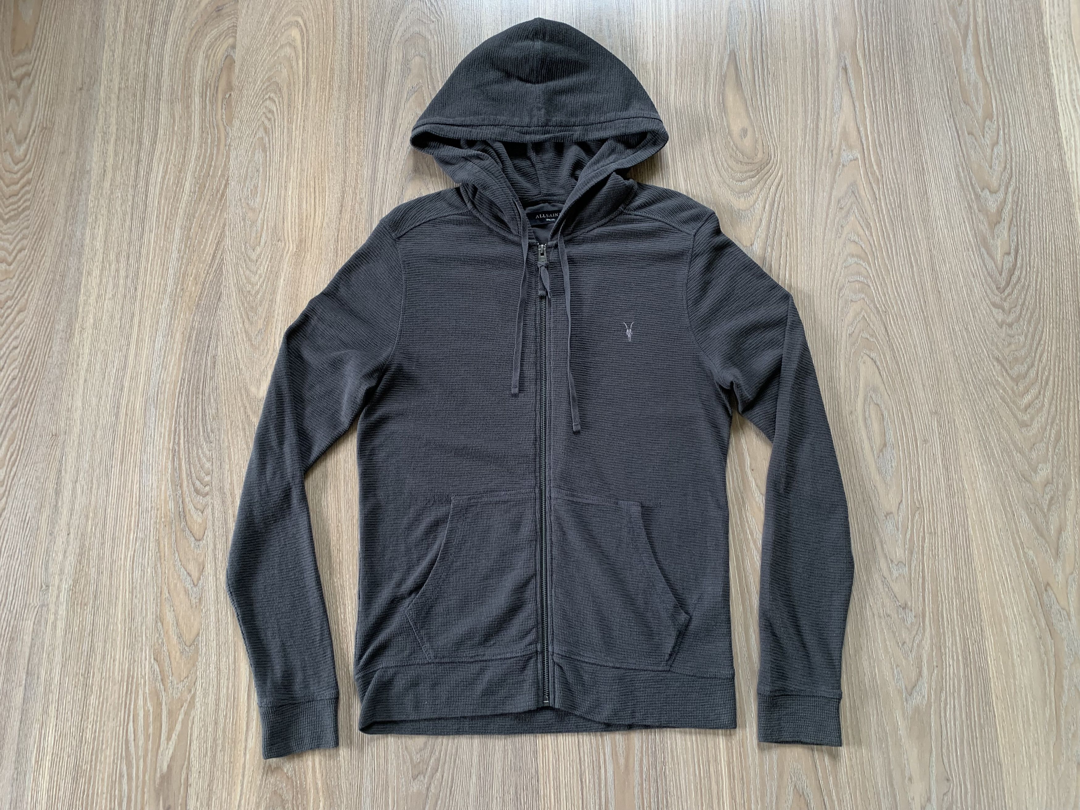 Allsaints Allsaints Grey Cotton Zip Clash Hoodie Size US S / EU 44-46 / 1 - 2 Thumbnail