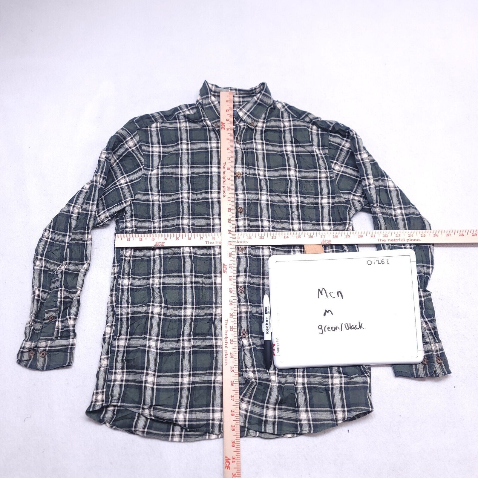 Roundtree & Yorke Roundtree & Yorke Tartan Flannel Shirt Mens Size M Green Size US M / EU 48-50 / 2 - 6 Thumbnail
