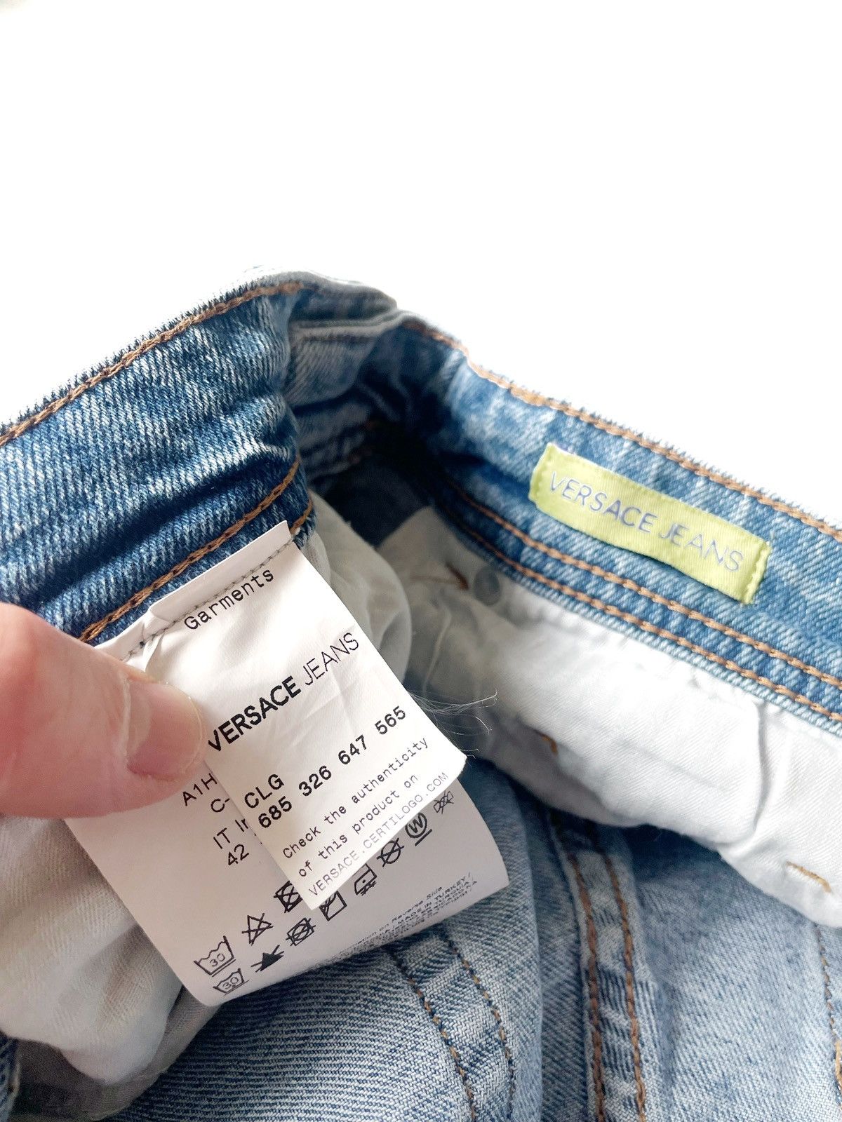 Versace Jeans Couture Versace Blue Women Jeans Mom Fit With Rhinestone Size 30/L Size 28" / US 6 / IT 42 - 9 Thumbnail