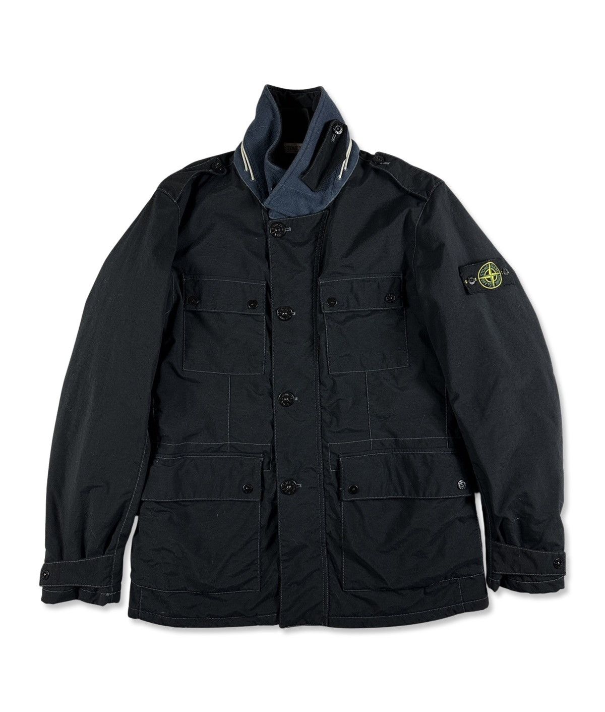 ジャケット・アウター Stone  Reps Nylon Military Jacket Stone Island Green Reps Nylon R Military Jacket - Large
