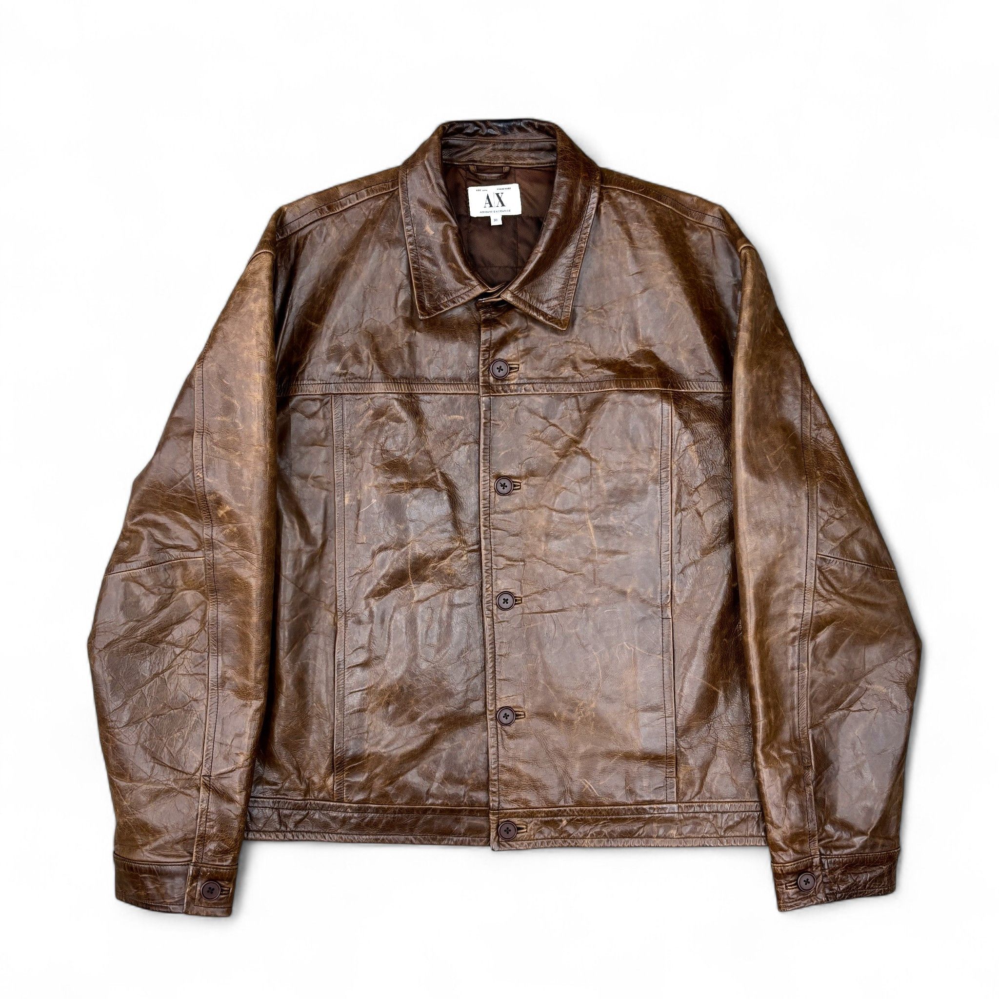 90's Armani Exchange Leather Jacket
