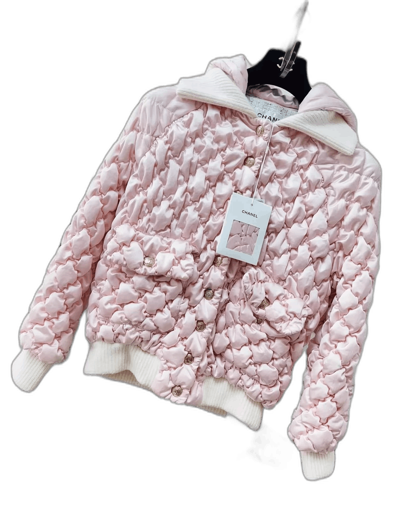 Chanel Chanel Pink Double-Sided Hooded Puffer Jacket Size S / US 4 / IT 40 - 1 Thumbnail