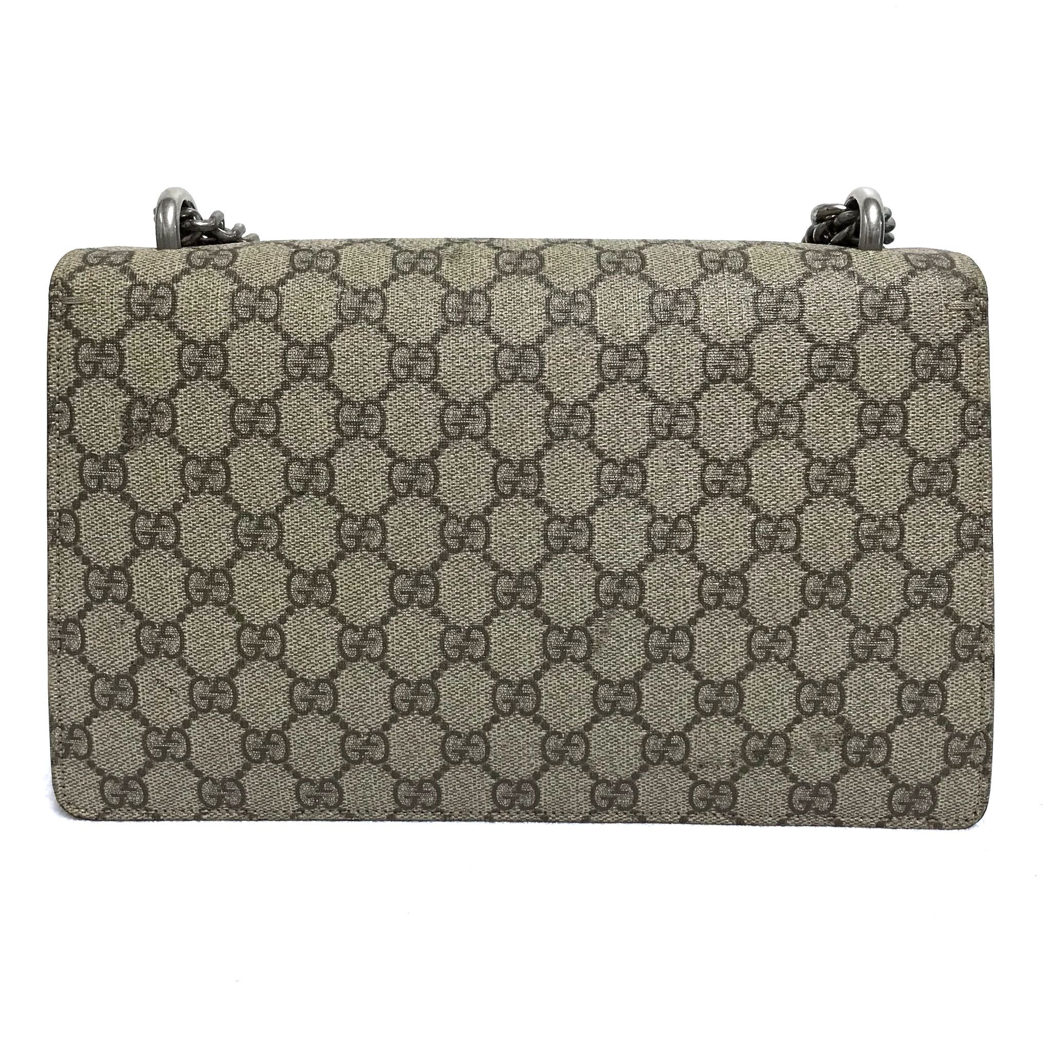 Gucci Gucci Dionysus GG Supreme Black Suede Medium Size ONE SIZE - 4 Thumbnail