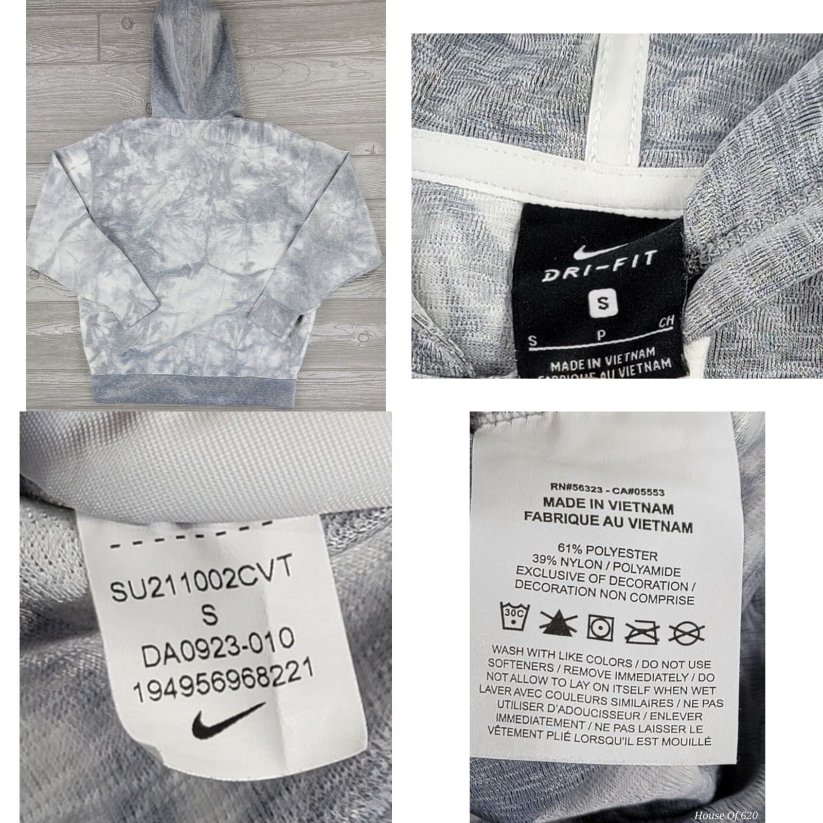 Nike Nike Sweatshirt Womens S Gray Tie Dye Icon Clash Pullover Hoodie Athleisure Size S / US 4 / IT 40 - 8 Thumbnail
