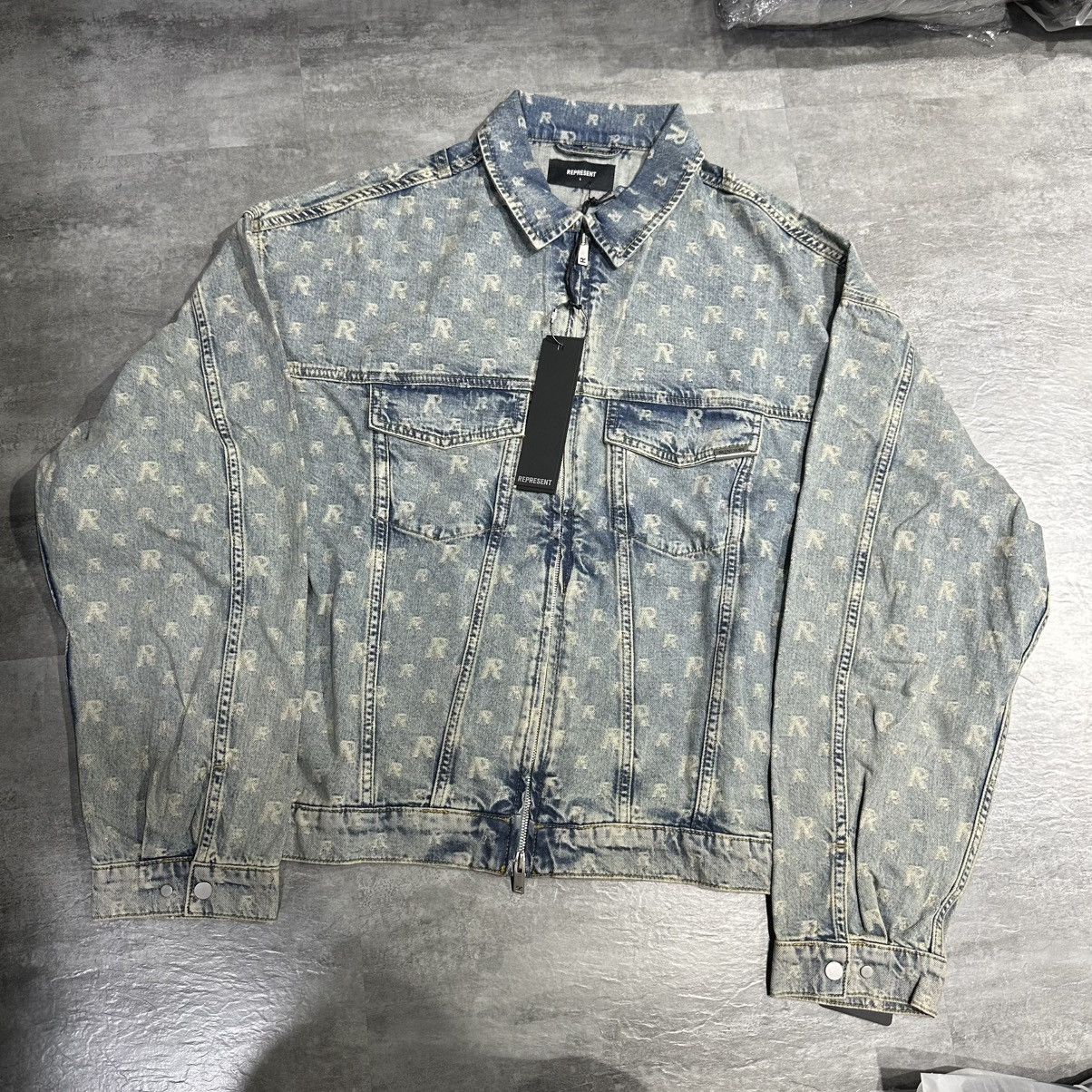 Represent Clo. Represent R4 Stone Wash Monogram Denim Jacket Size US L / EU 52-54 / 3 - 1 Thumbnail
