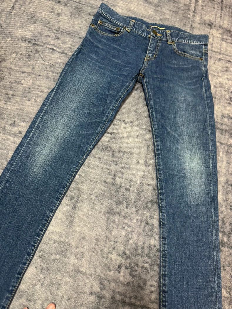 Saint Laurent Paris Saint Laurent Paris 13ss Cat Claw Washed Base Dark Blue Jea Size US 26 / EU 42 - 3 Thumbnail