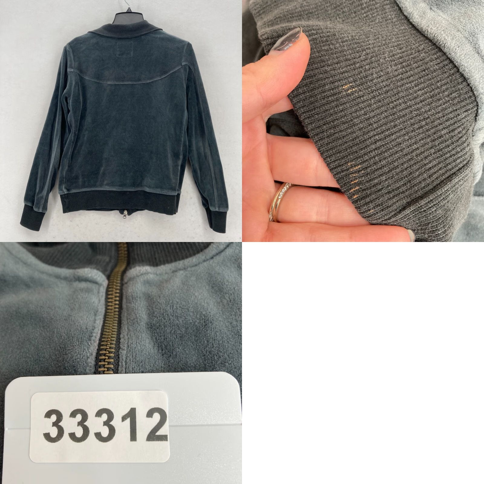Nike VINTAGE Nike Velour Track Suit Jacket Women's M Faded Black Retro Full Zip Size M / US 6-8 / IT 42-44 - 9 Thumbnail