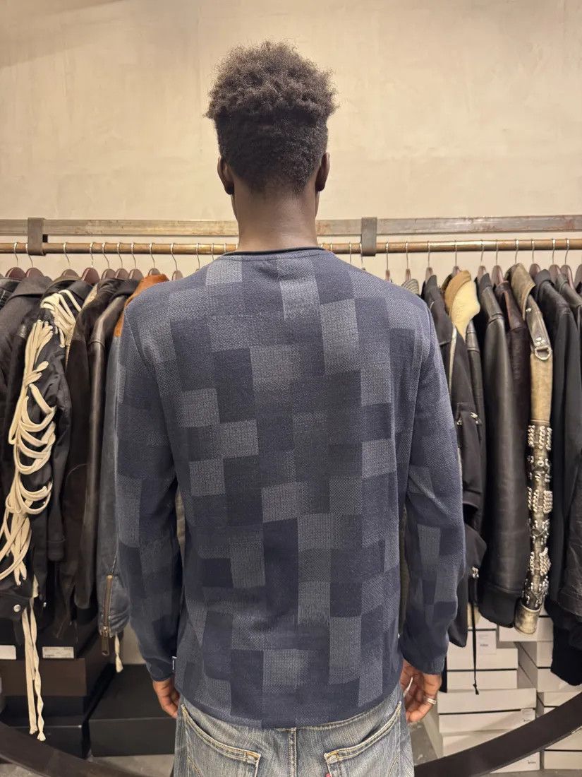 Armani Collezioni × Designer × Vintage Armani Collezioni Navy Gradient Squared Longsleeves Sweater Size US S / EU 44-46 / 1 - 3 Thumbnail