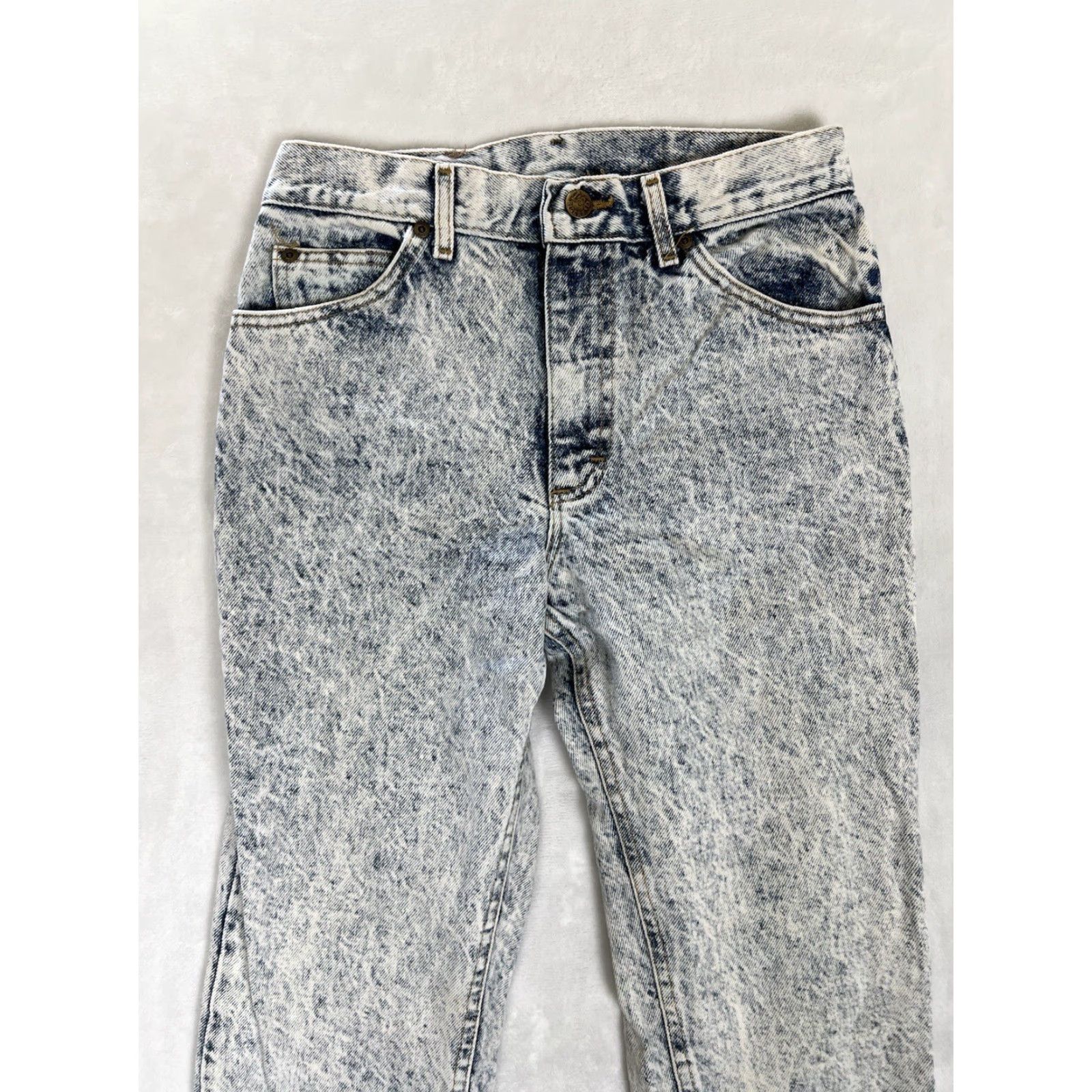 Lee VINTAGE Lee Jeans Denim Acid Wash Blue 26x30 USA 80s Regular Tapered Mens Size US 26 / EU 42 - 3 Thumbnail