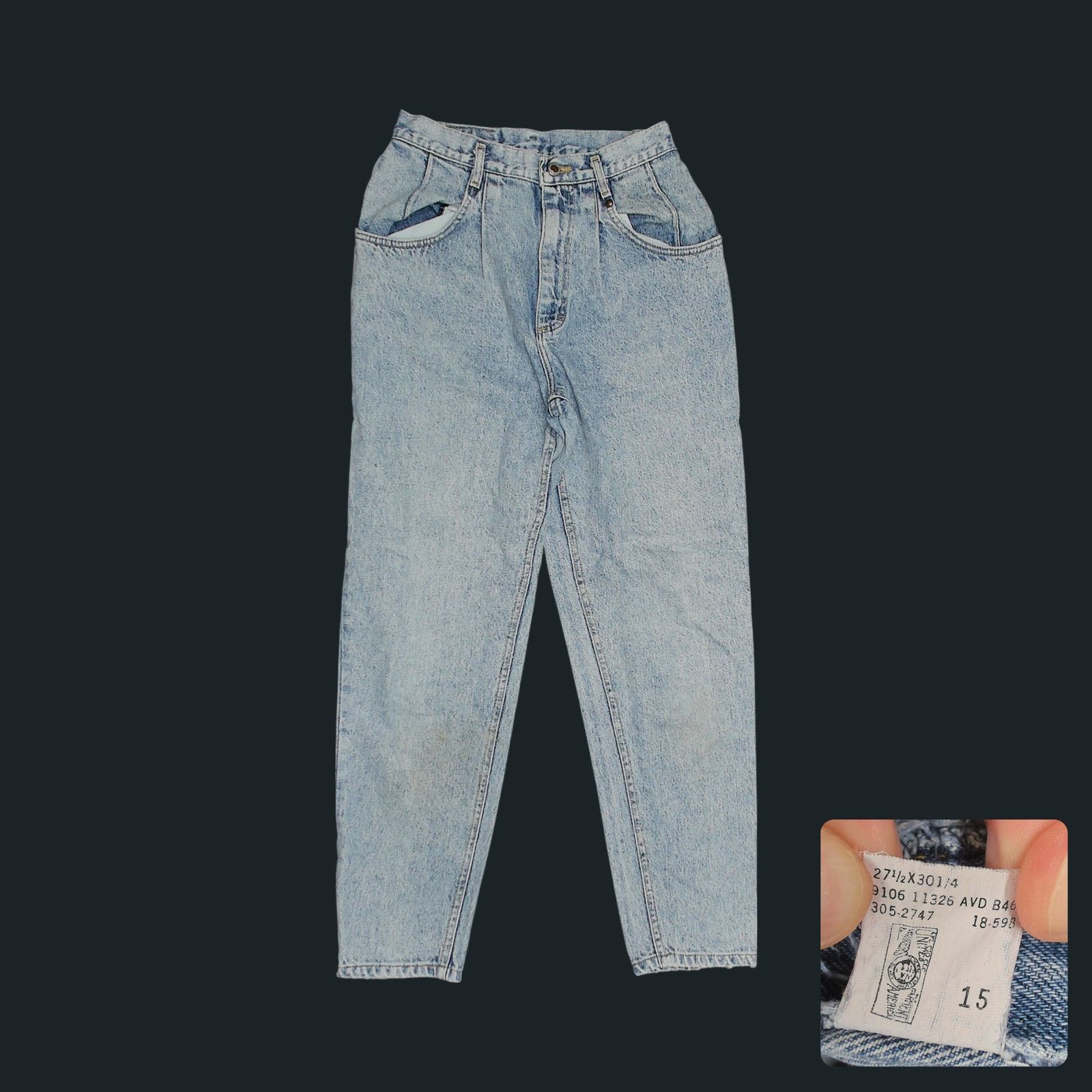 Lee Vintage 80s Lee USA Made Pleated Stonewash Denim Jeans 28x29 Size 28" / US 6 / IT 42 - 1 Thumbnail