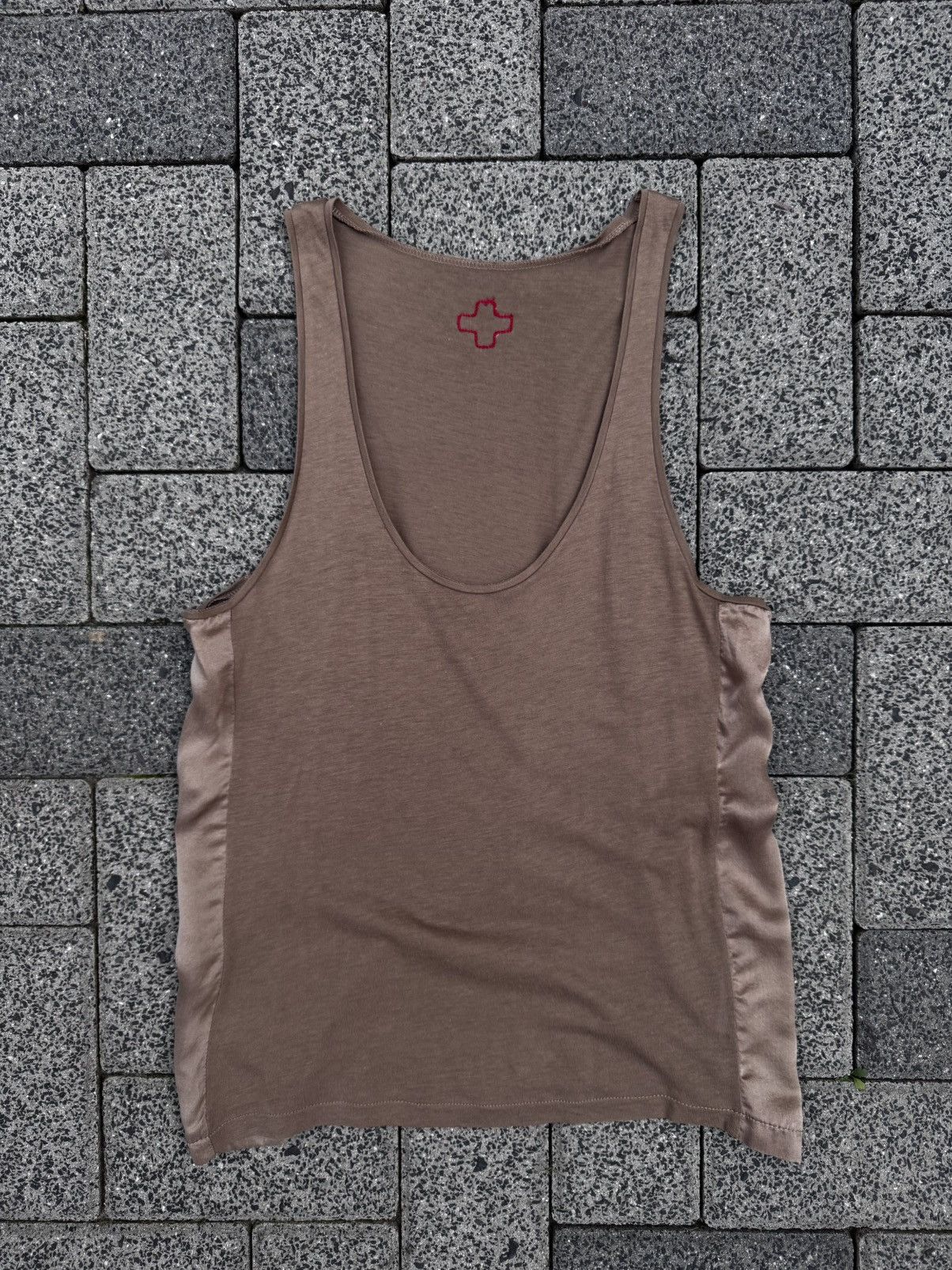 A.F. Vandevorst Archival A.F. Vandevorst Brown Mixed-Media Tank Top Size M / US 6-8 / IT 42-44 - 1 Thumbnail