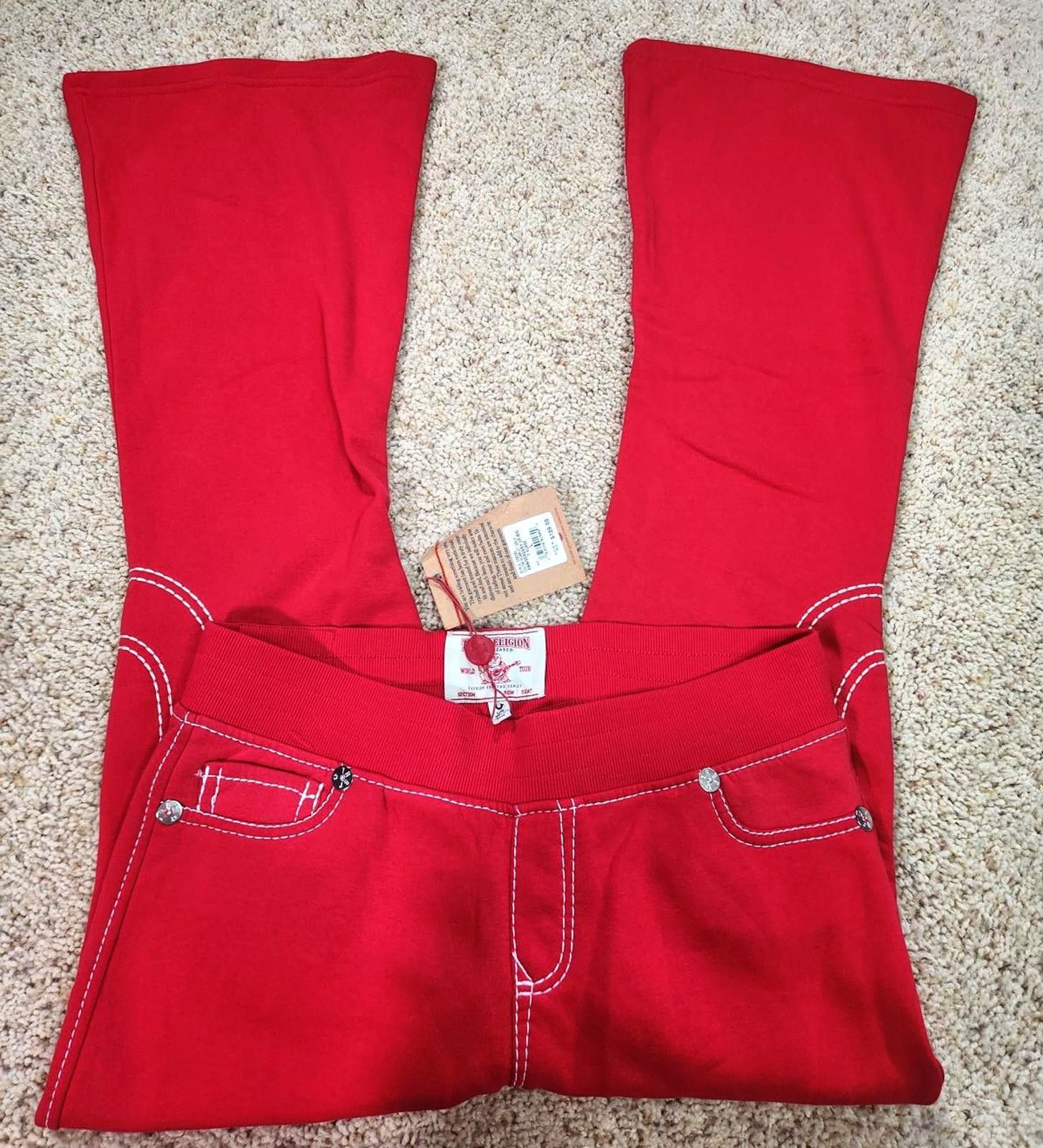 True Religion NEW True Religion Pull-On Flare Jeans Red Anniversary Large Size 36" / US 14 / IT 50 - 1 Thumbnail