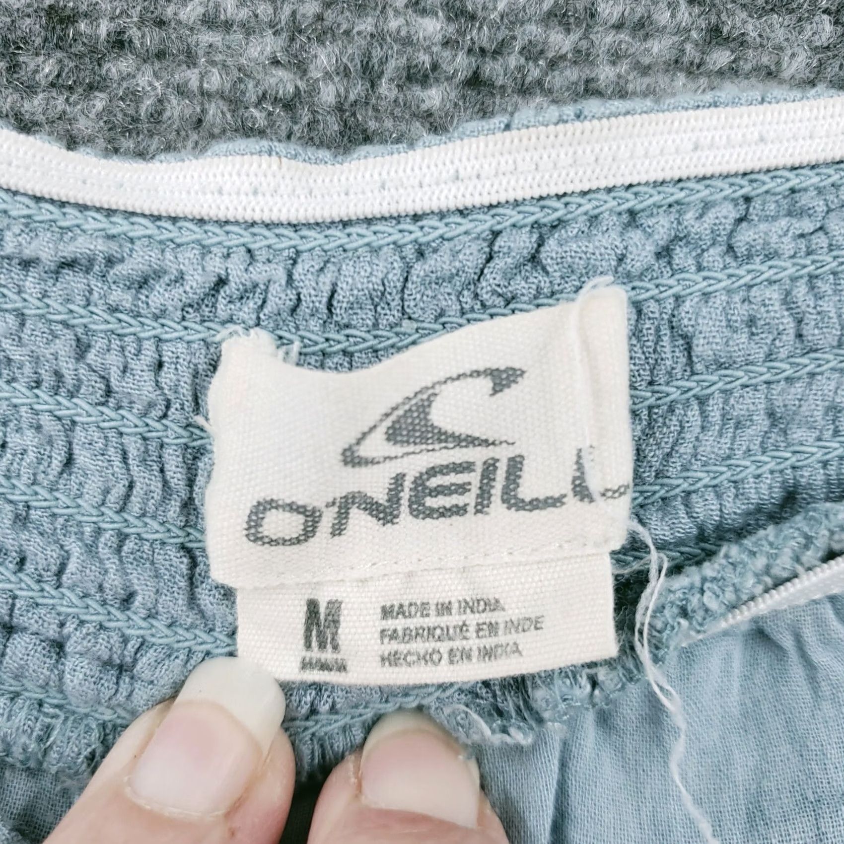 O'Neill O'Neill Shorts Womens M Medium Blue Hot Pants Mid-Rise 2" Pom Pom Trim Pull On Size 32" / US 10 / IT 46 - 3 Thumbnail