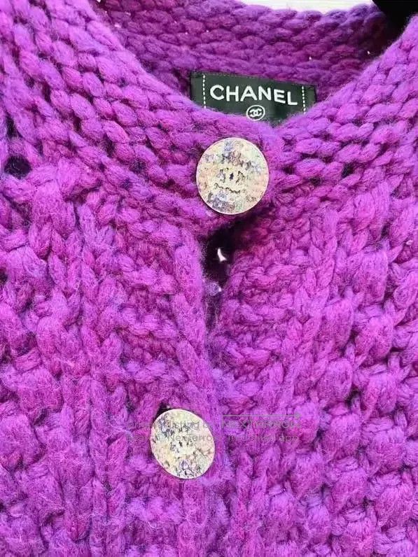 Chanel Chanel Handmade workshop series thick line purple wool coa Size XS / US 0-2 / IT 36-38 - 4 Thumbnail
