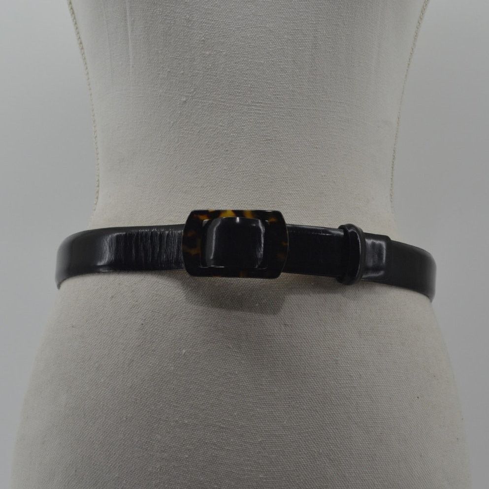 Other Harold Powell Womens Black Leather Belt Italy Minimalist Med Size ONE SIZE - 11 Thumbnail