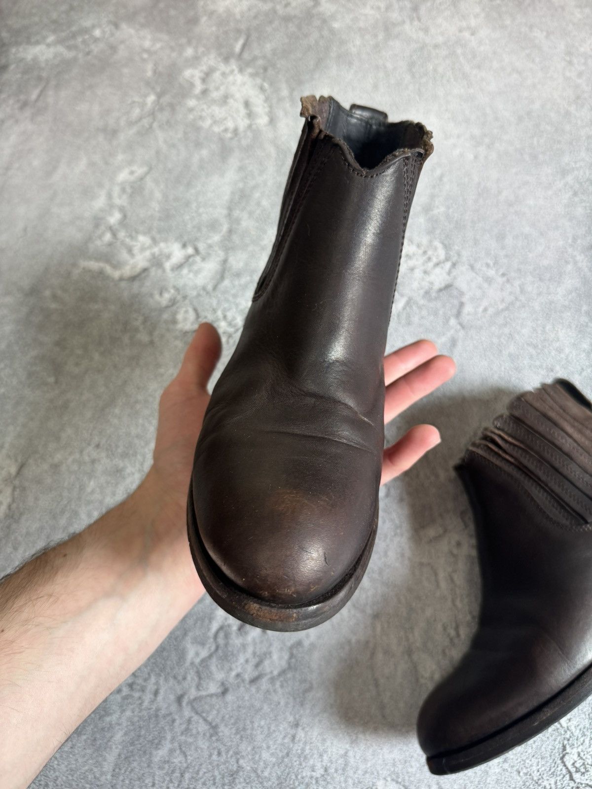 Designer × MoMA MOMA 37size leather brown shoes boots ankle cowboy biker Size US 7 / IT 37 - 6 Thumbnail