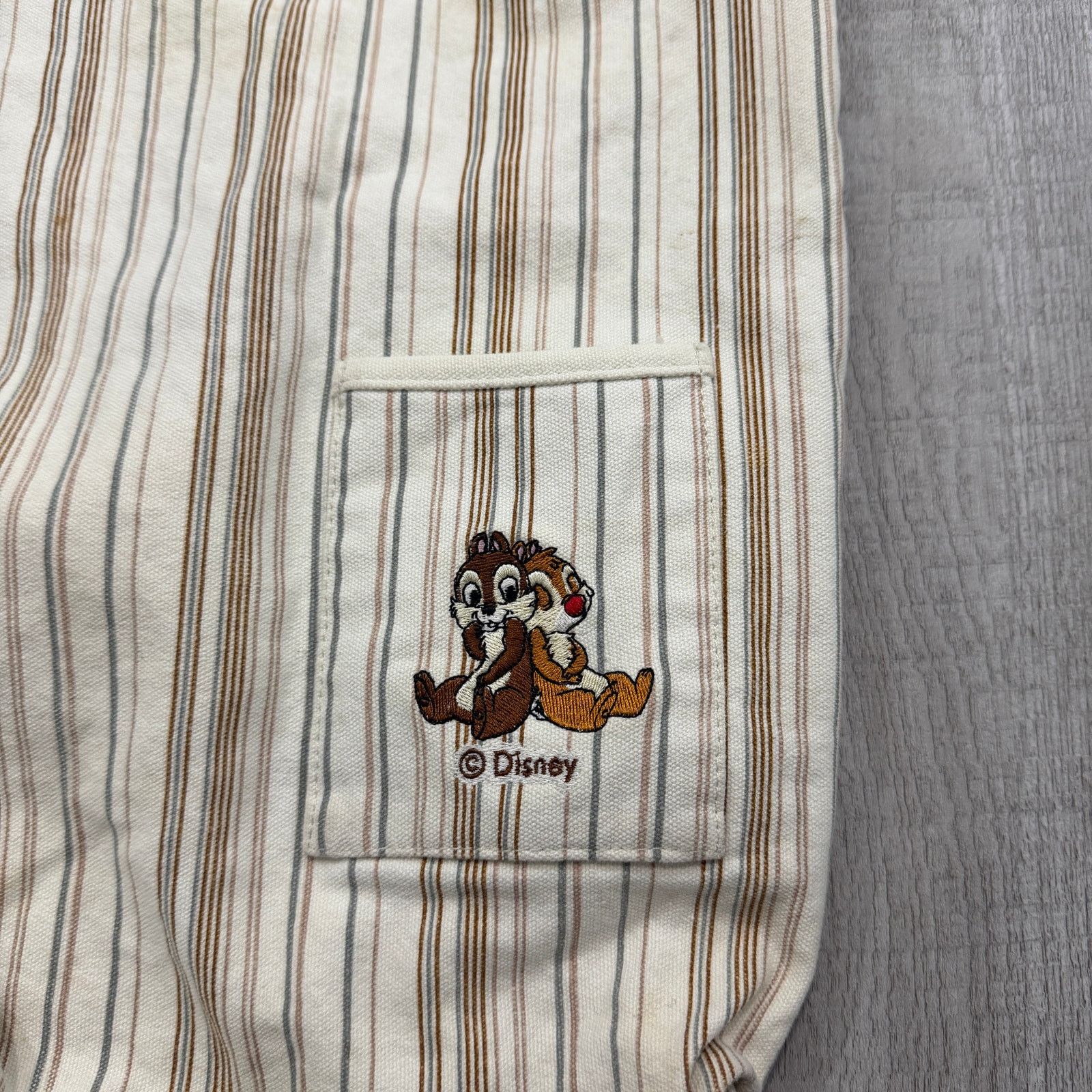 Vintage Vintage Disney Chip 'n Dale Tote Bag Striped 90s Canvas Size ONE SIZE - 3 Thumbnail