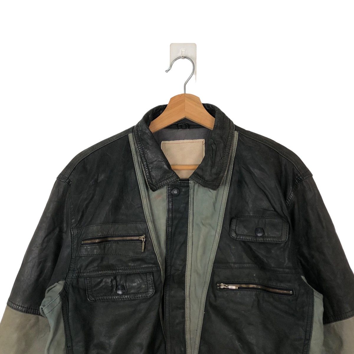 Japanese Brand VINTAGE LEATHER BOMBER JACKET JAPAN ISSEY MIYAKE Size US M / EU 48-50 / 2 - 2 Thumbnail