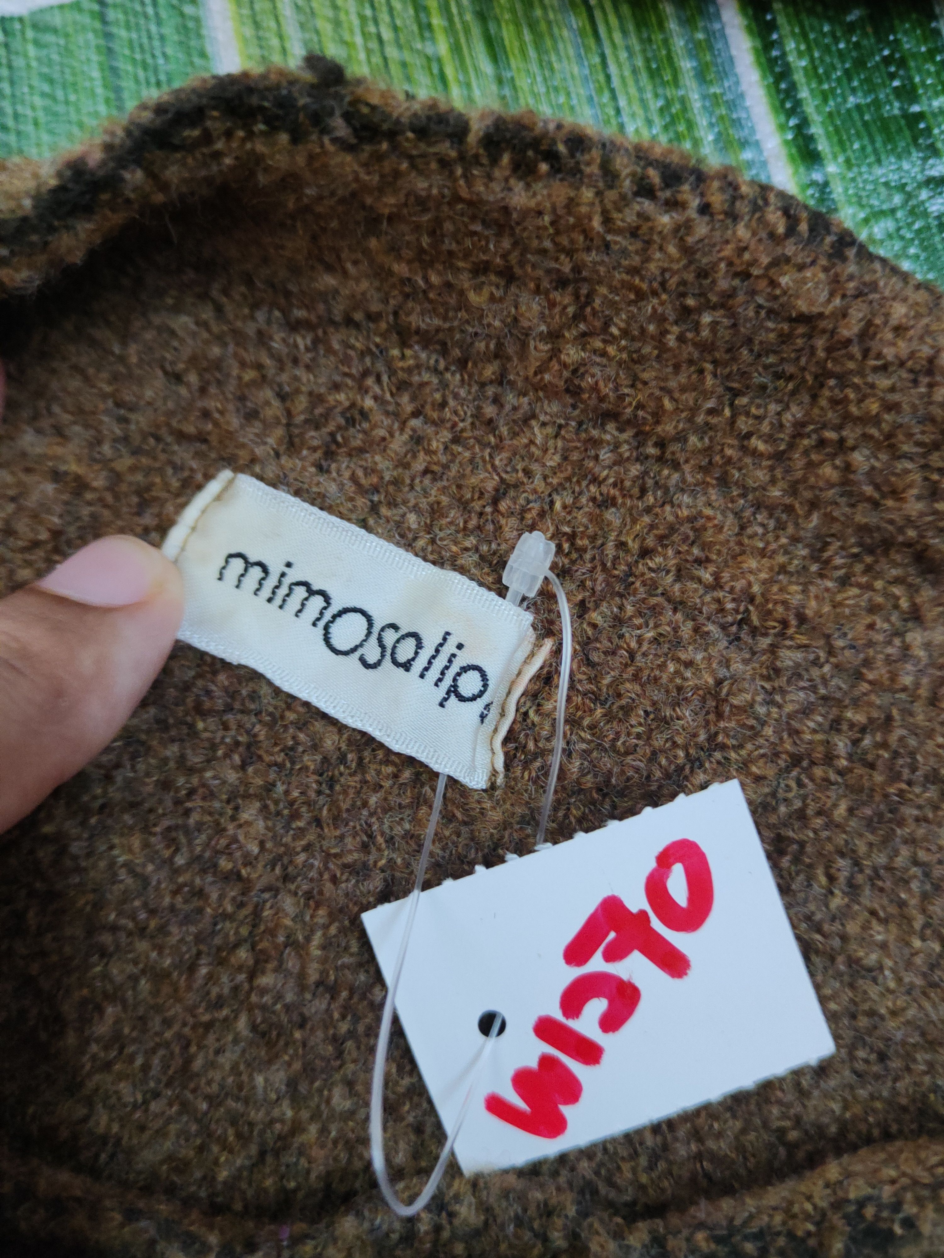 Homespun Knitwear × Japanese Brand × Vintage Mimosalip Dark Brown Knitwear patchwork Sweatshirts #W1270 Size US S / EU 44-46 / 1 - 11 Thumbnail