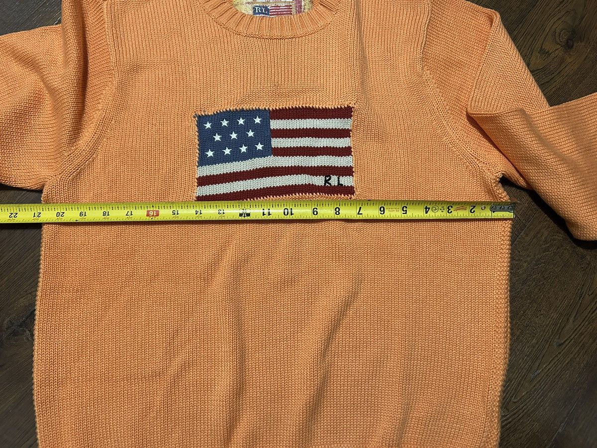 Vintage Polo Ralph Lauren American Flag Sweater Orange Sz M