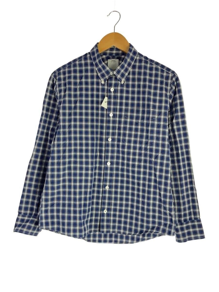 Blue Cotton Check Long Sleeve Shirt