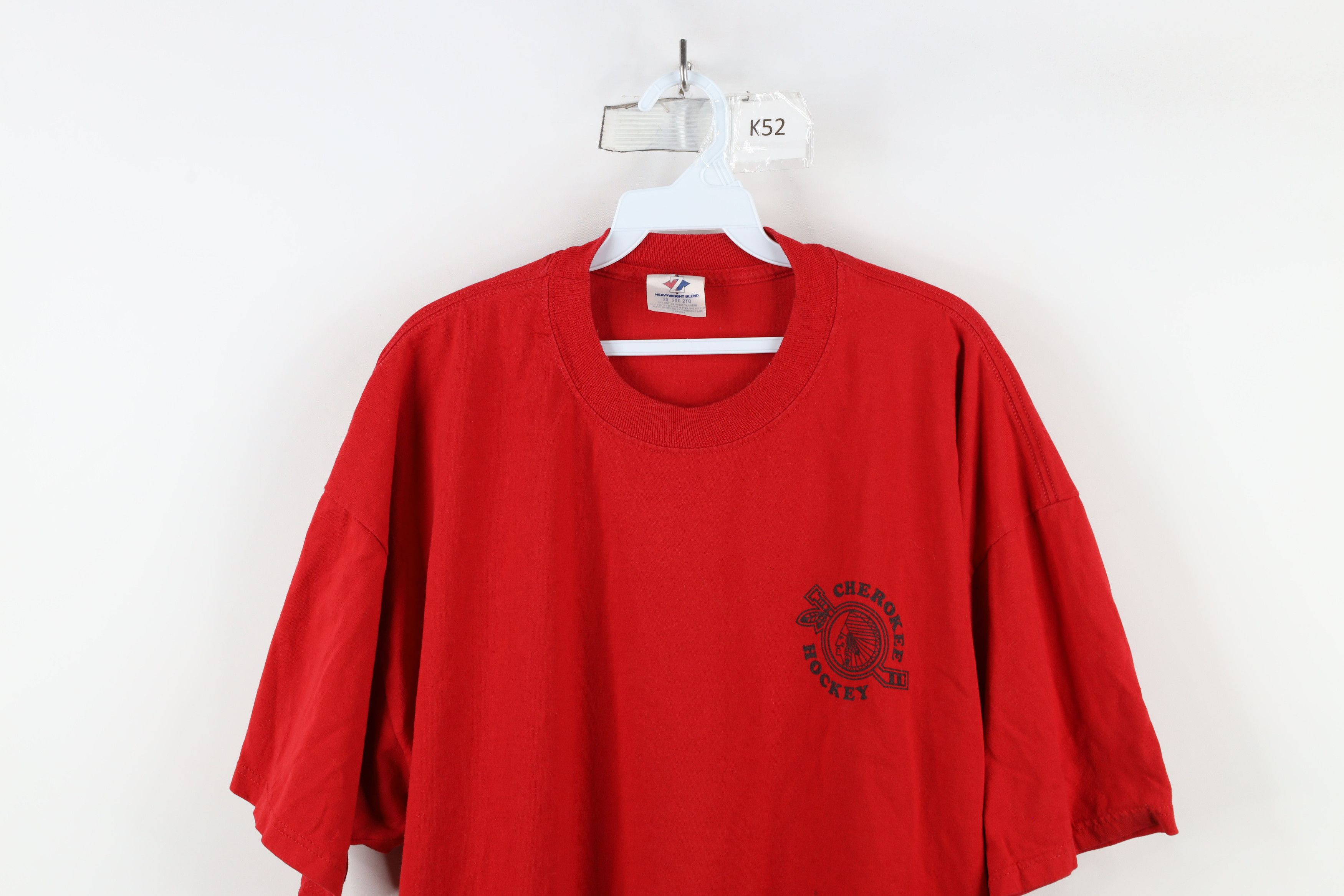 Vintage Vintage 90s Spell Cherokee Hockey Short Sleeve T-Shirt Red Size US XXL / EU 58 / 5 - 2 Thumbnail