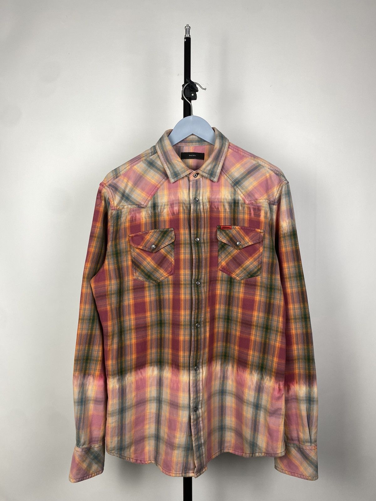 Diesel × Flannel × Vintage 🇺🇸 Vintage 90s Rare DIESEL Flannel Button Up Shirt Rare Retro Size US L / EU 52-54 / 3 - 1 Thumbnail