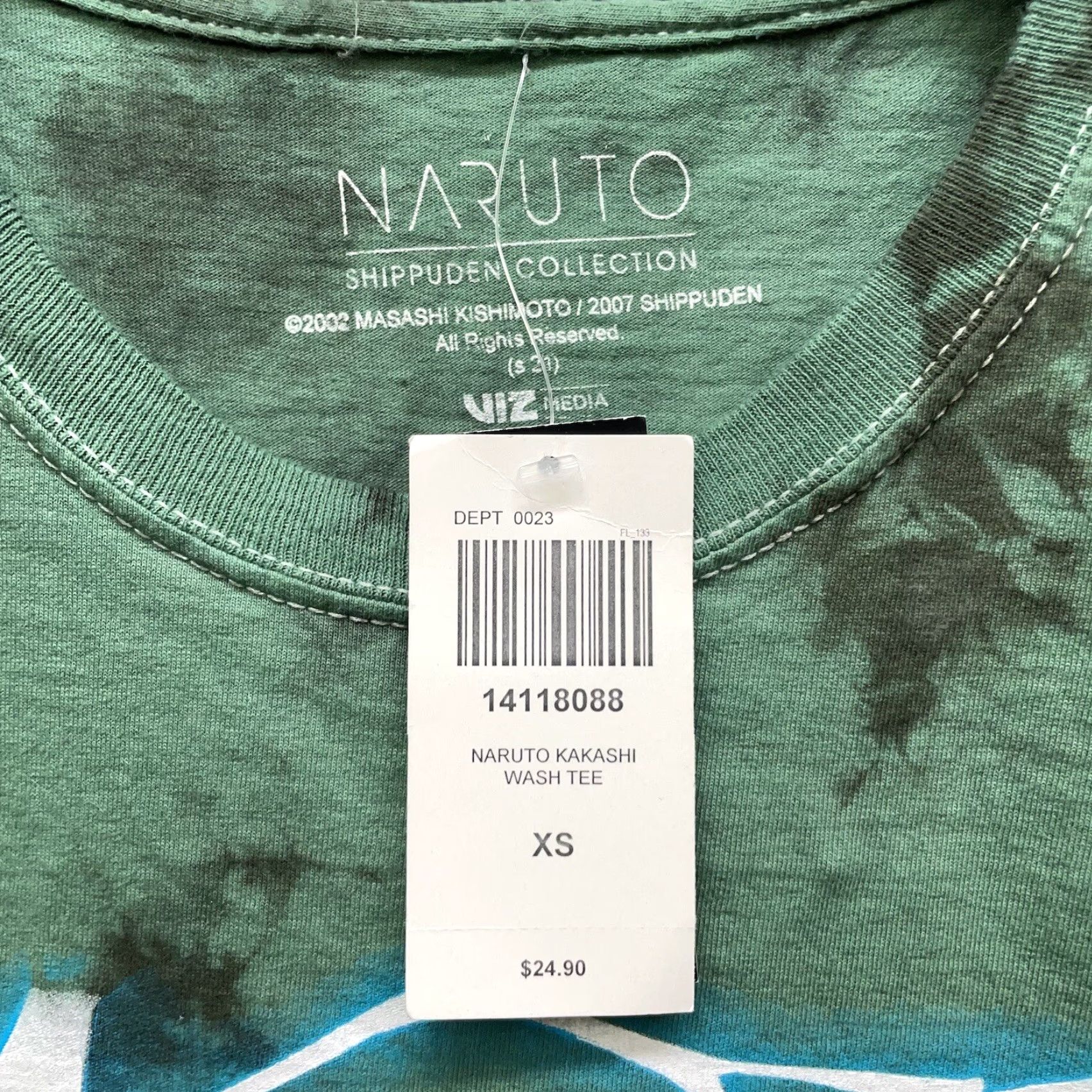 Vintage Naruto Shippuden 100% cotton green graphic Tee Mens XS Size US XS / EU 42 / 0 - 4 Thumbnail