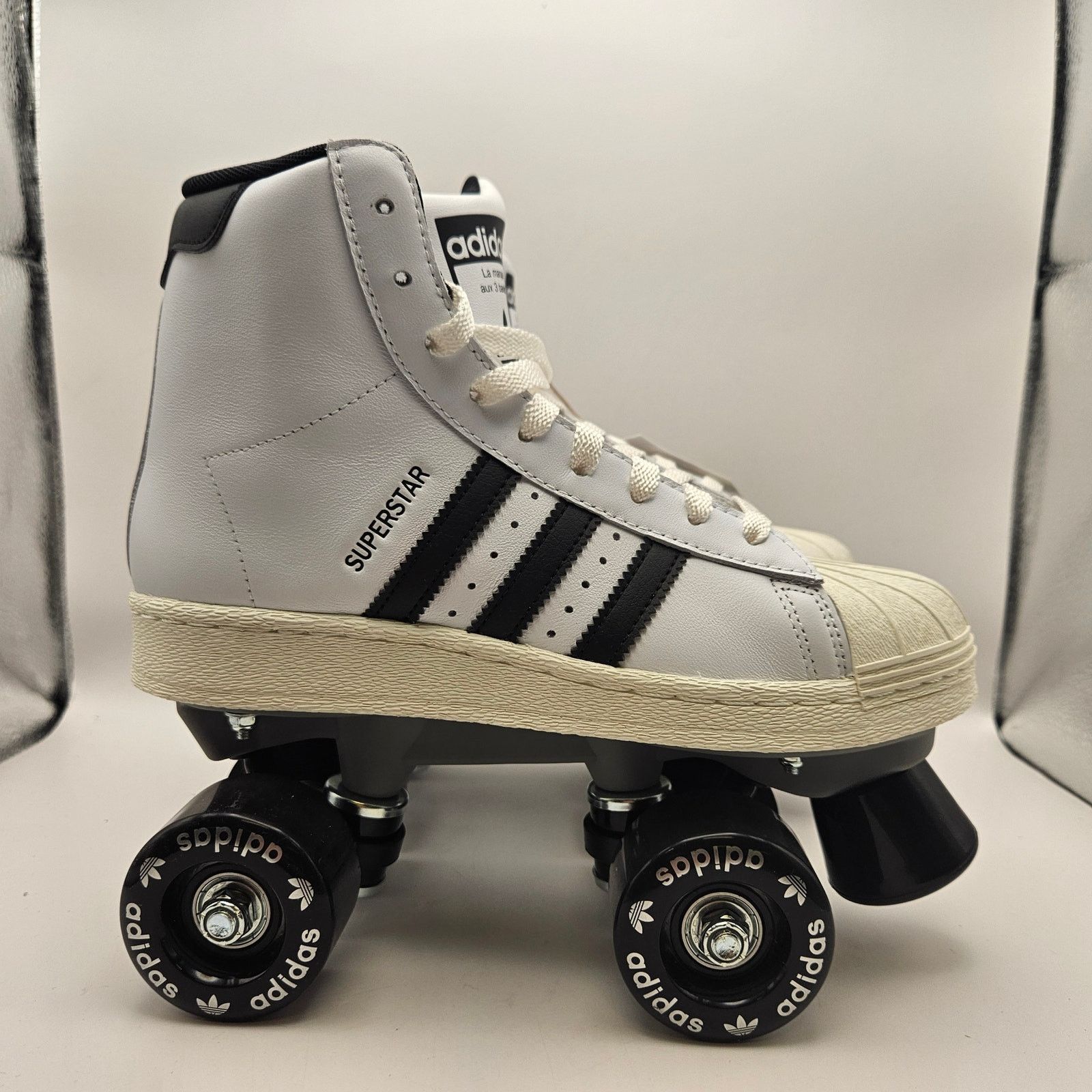 Adidas ADIDAS WOMEN'S 5.5 SUPERSTAR HI WHITE BLACK ROLLER SKATES Size US 5.5 / IT 35.5 - 4 Thumbnail