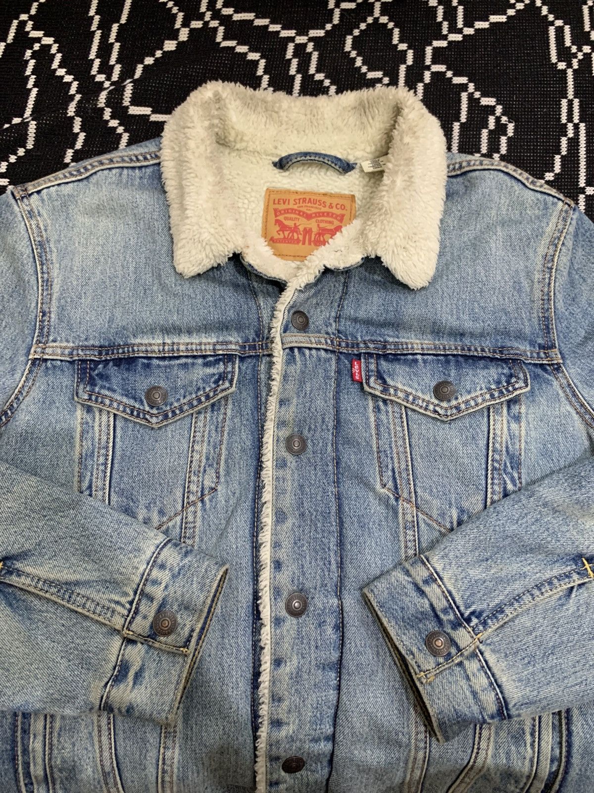 Levi's × Levi's Vintage Clothing × Vintage Levi's Mens Sherpa Trucker Denim Snap Jacket Mustard Size US M / EU 48-50 / 2 - 2 Thumbnail