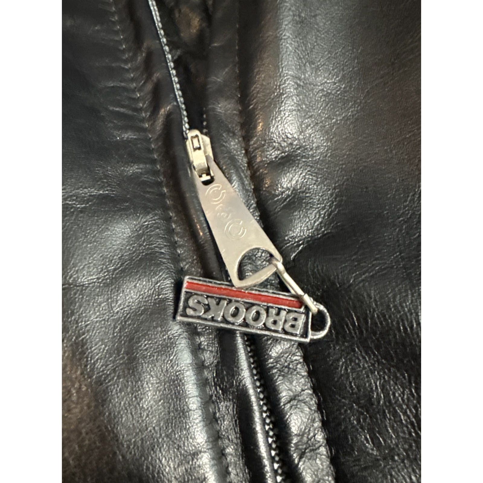 Brooks Brooks Leather Made In USA Cafe Racer Black Moto Motorcycle Jacket Men’s Sz 40 Mens Leather Jacket Black Cafe Racer Motorcycle Size US XXS / EU 40 - 5 Thumbnail