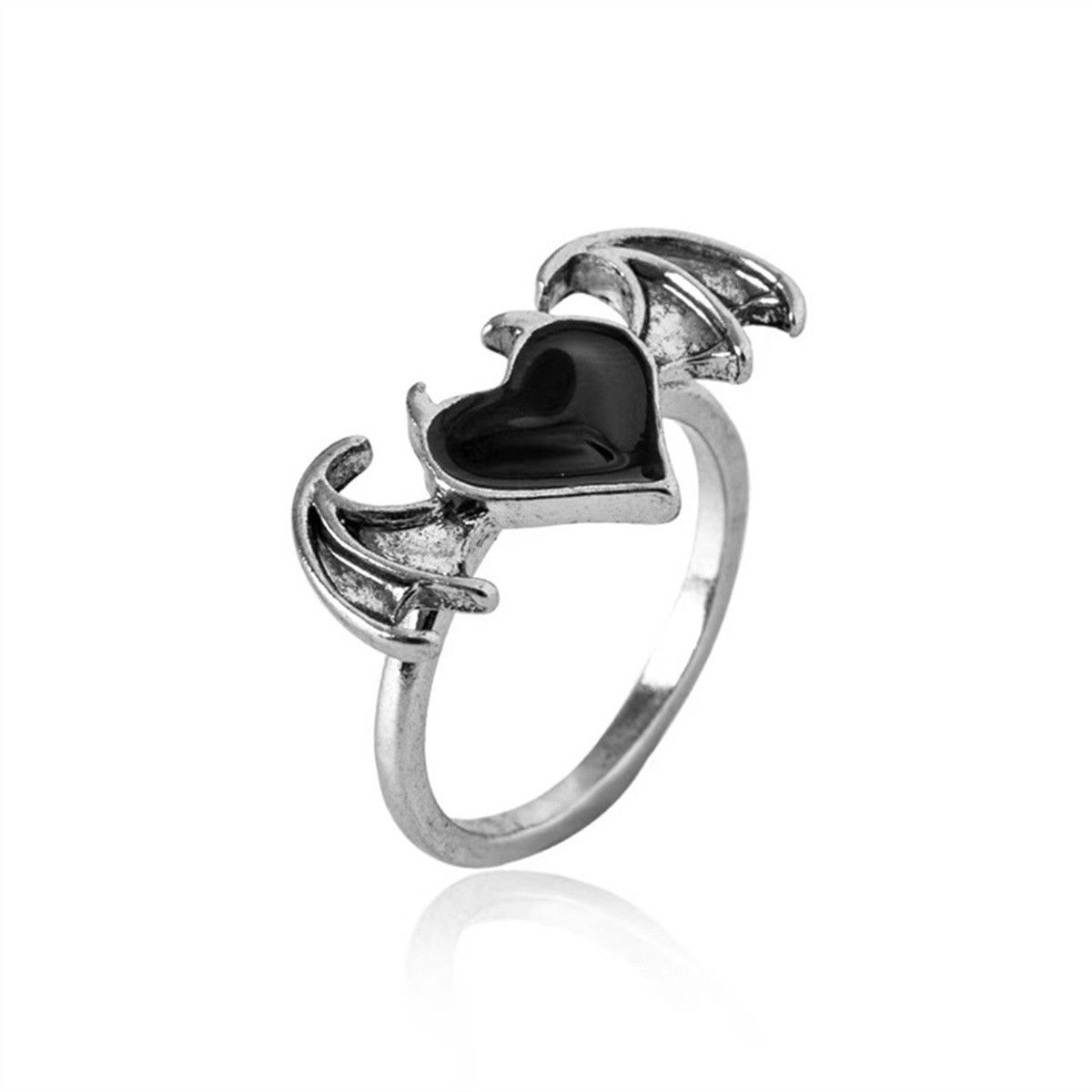 Japanese Brand Angel Wings Black Ring Size ONE SIZE - 1 Thumbnail