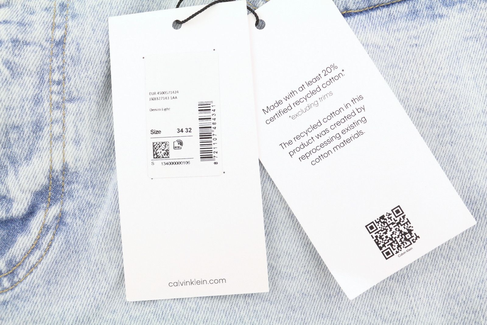 Calvin Klein SLIM STRAIGHT W34/L32 Blue Faded Zip Fly Jeans 87463 Size US 34 / EU 50 - 7 Thumbnail