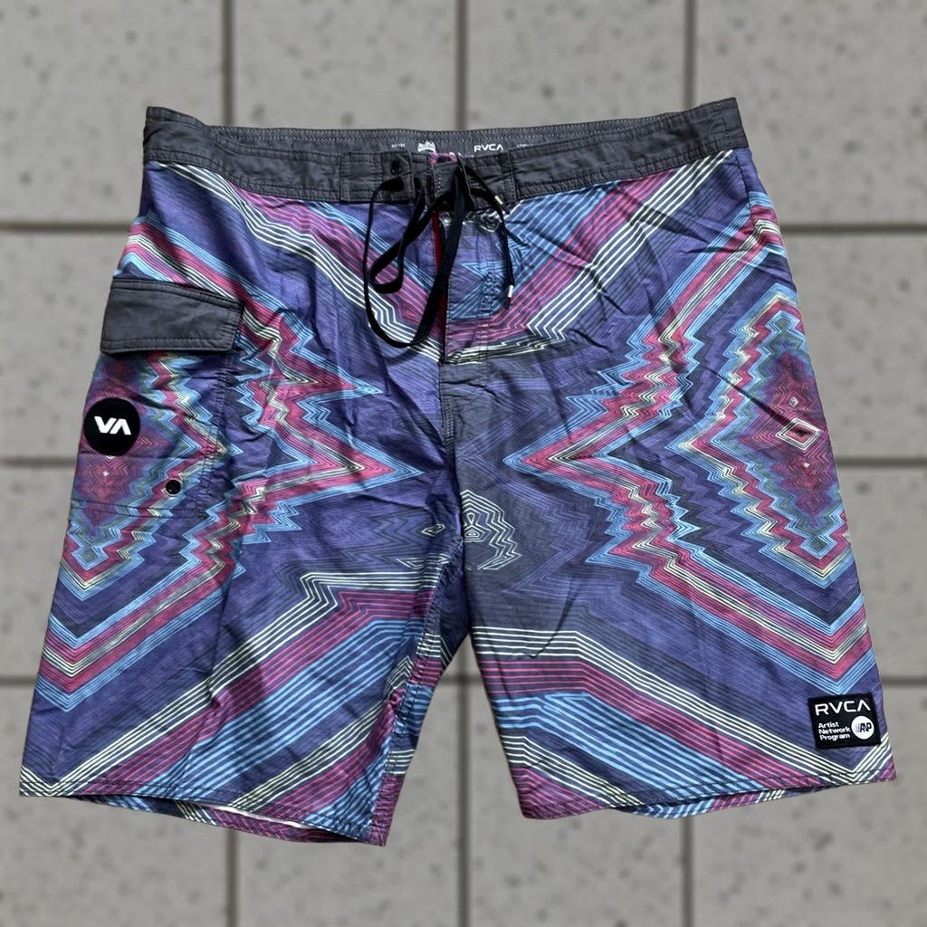 RVCA RVCA Hybrid Board Shorts Men 38 ANP Artist Kelsey Brookes Psychedelic Aztec Print Surf Trunk Size US 38 / EU 54 - 1 Thumbnail