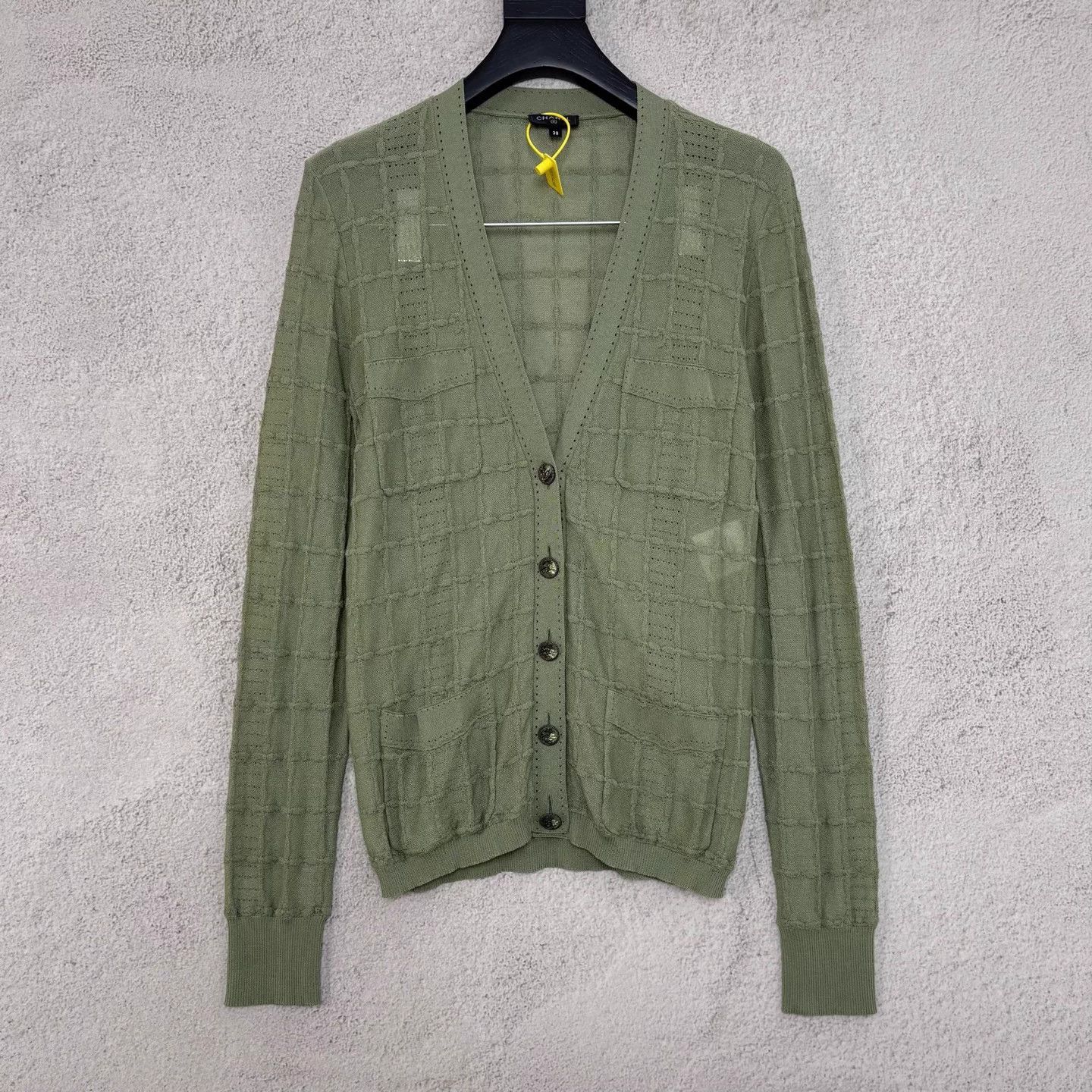 Chanel Chanel Women's Green Openwork Knit Cardigan Size S / US 4 / IT 40 - 1 Thumbnail