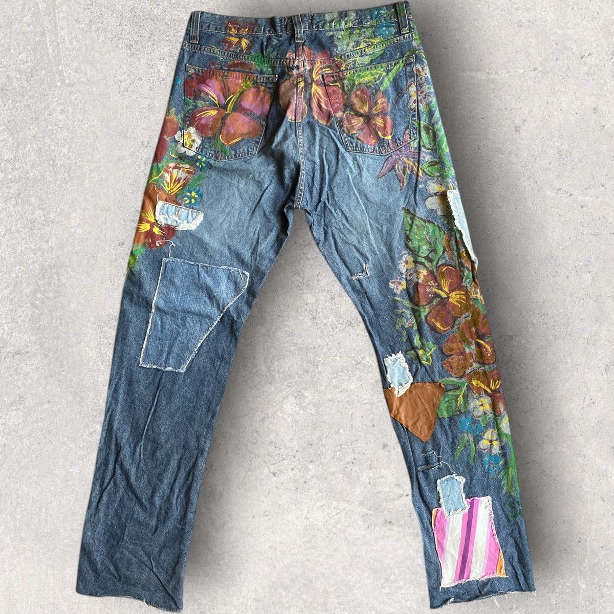 Dolce & Gabbana D&G painted floral and applique patchwork Size US 33 - 4 Thumbnail