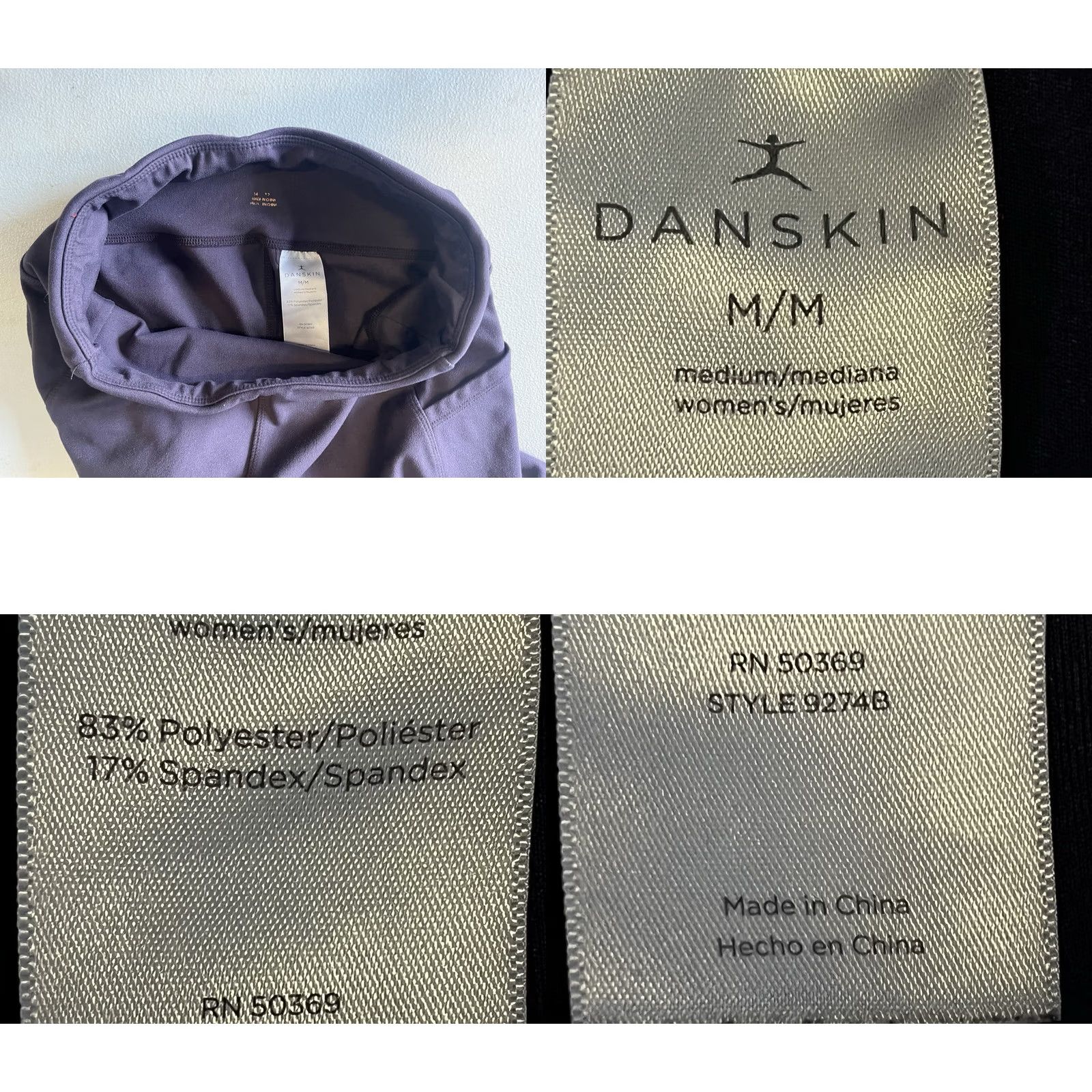 Vintage Danskin Womens Purple Leggings Size Medium Pockets Yoga Gym Workout Comfy Size 32" / US 10 / IT 46 - 8 Thumbnail