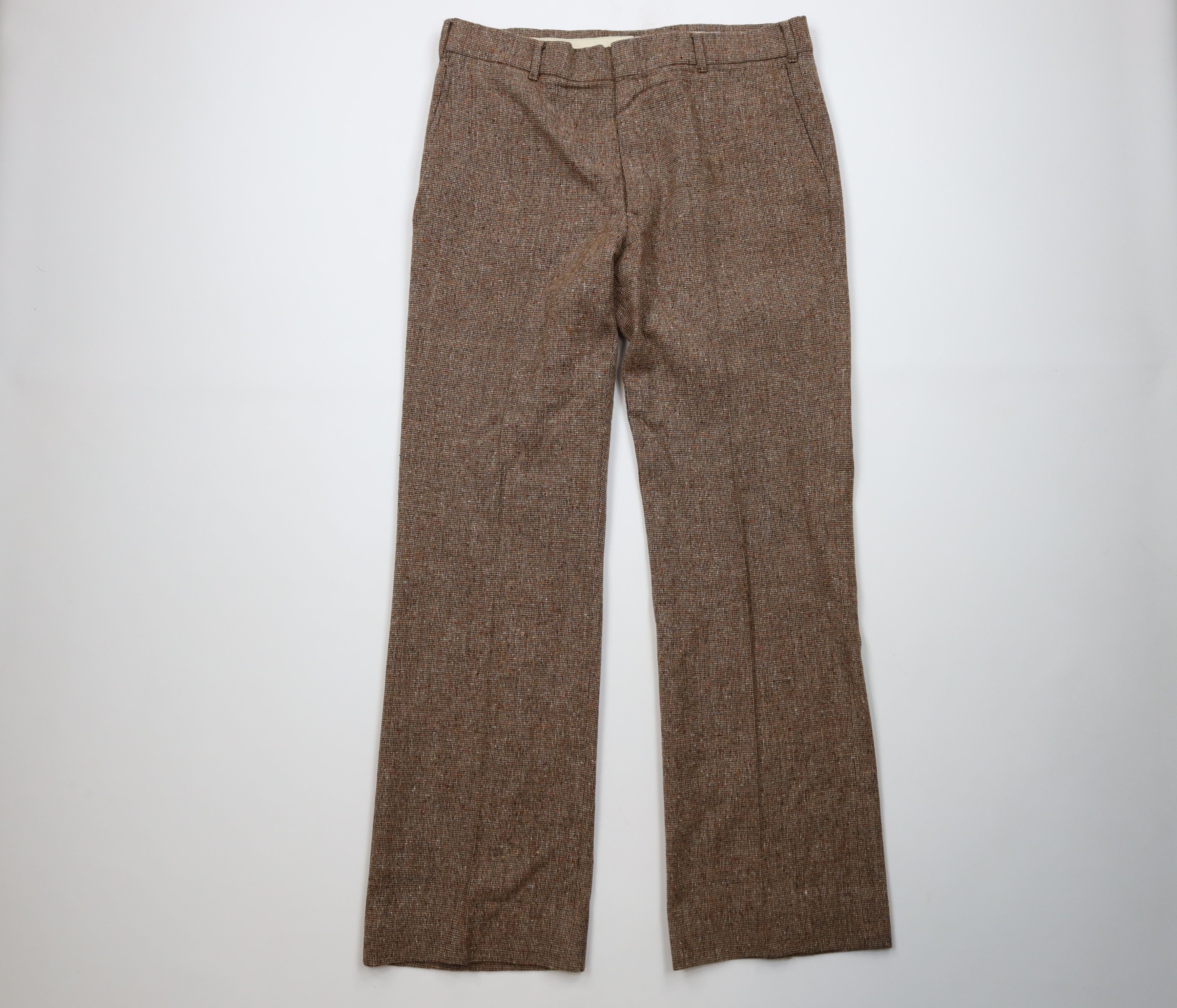 Vintage Vintage 60s 70s Streetwear Wool Tweed Bell Bottoms Pants US Size US 36 / EU 52 - 1 Thumbnail