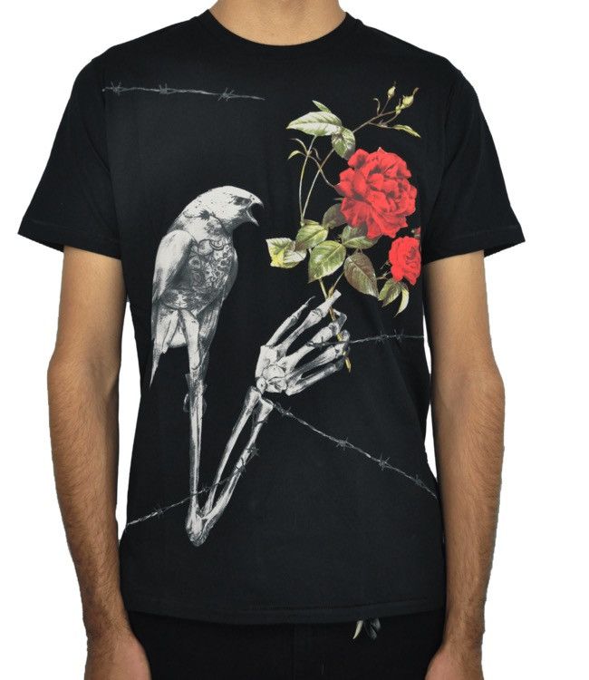 Just Cavalli × Roberto Cavalli Roberto Just Cavalli Falcon Skeleton Rose Skull T-Shirt Rare Size US L / EU 52-54 / 3 - 9 Thumbnail