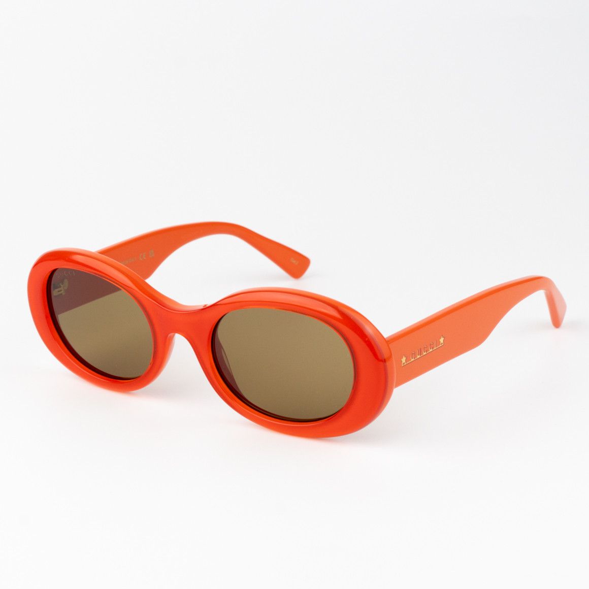 Gucci NEW Gucci GG1587S 003 Orange Brown Women Oval Sunglasses Size ONE SIZE - 3 Thumbnail